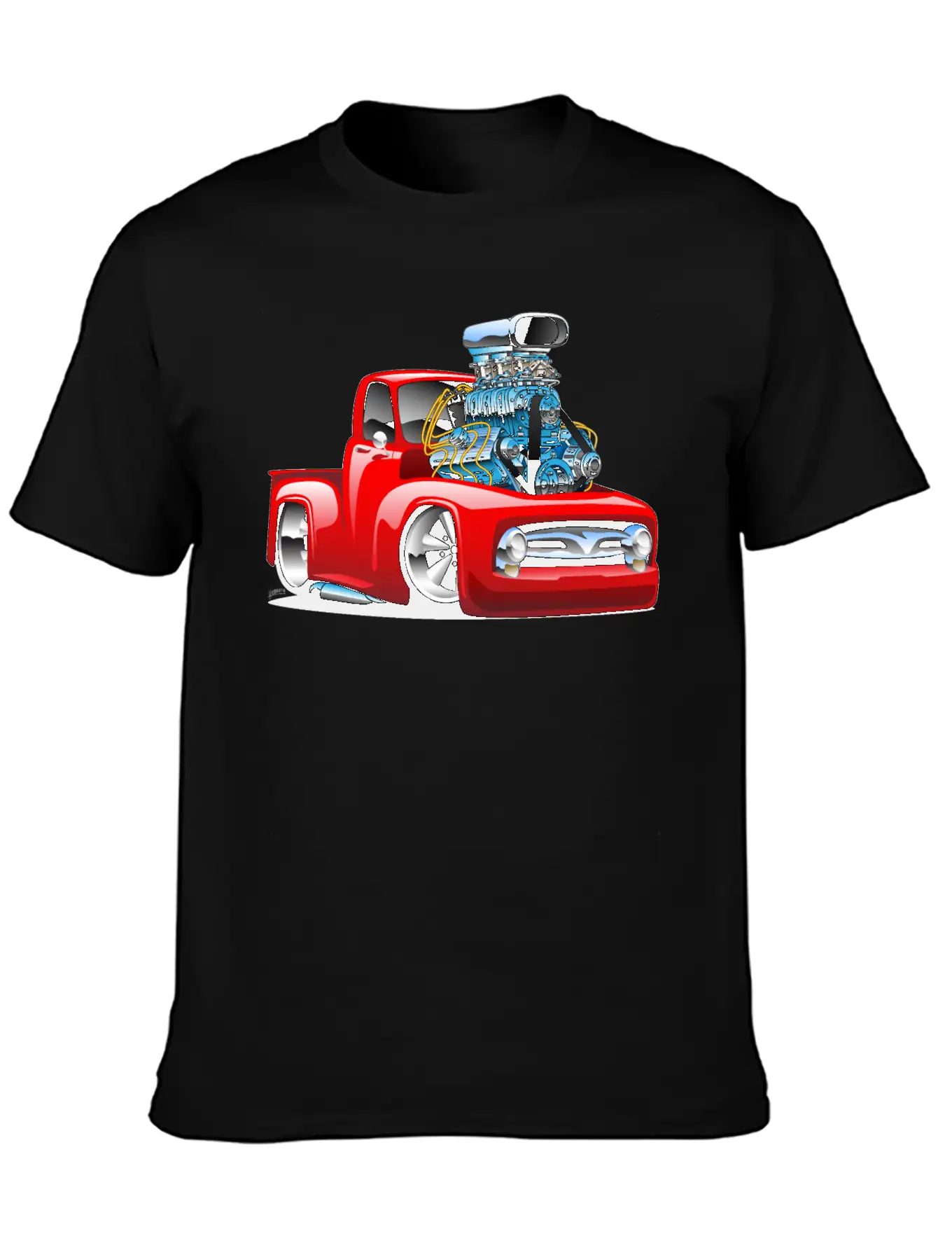 American Classic Hot Rod Pickup Truck Cartoon Timeless Short Sleeve Tee – Comfy And Minimalist Design