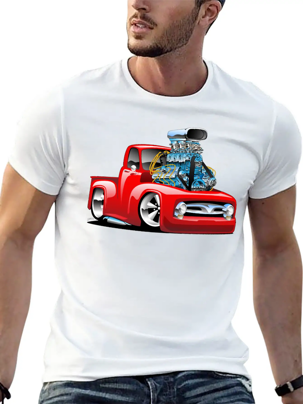 American Classic Hot Rod Pickup Truck Cartoon Timeless Short Sleeve Tee – Comfy And Minimalist Design