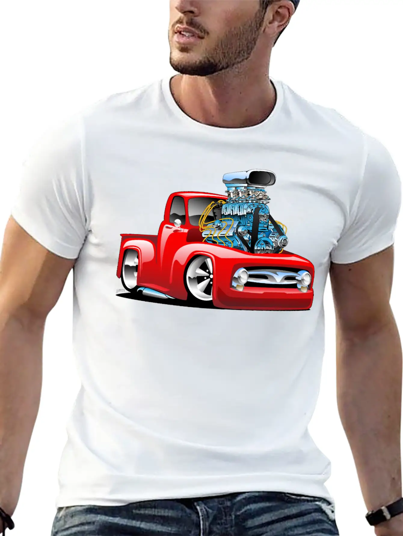 American Classic Hot Rod Pickup Truck Cartoon Timeless Short Sleeve Tee – Comfy And Minimalist Design