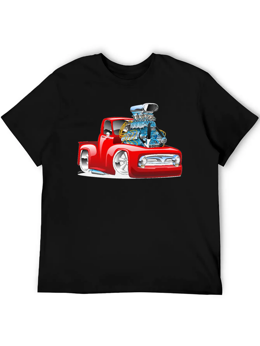 American Classic Hot Rod Pickup Truck Cartoon Timeless Short Sleeve Tee – Comfy And Minimalist Design