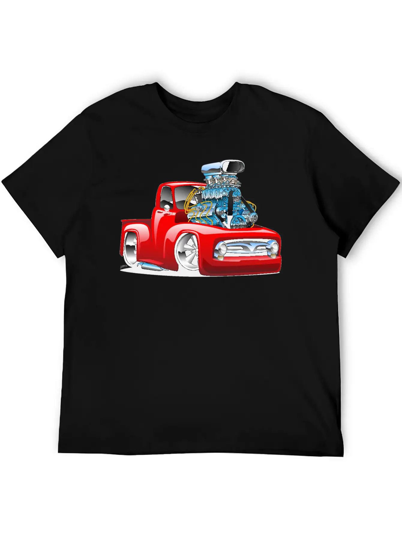 American Classic Hot Rod Pickup Truck Cartoon Timeless Short Sleeve Tee – Comfy And Minimalist Design