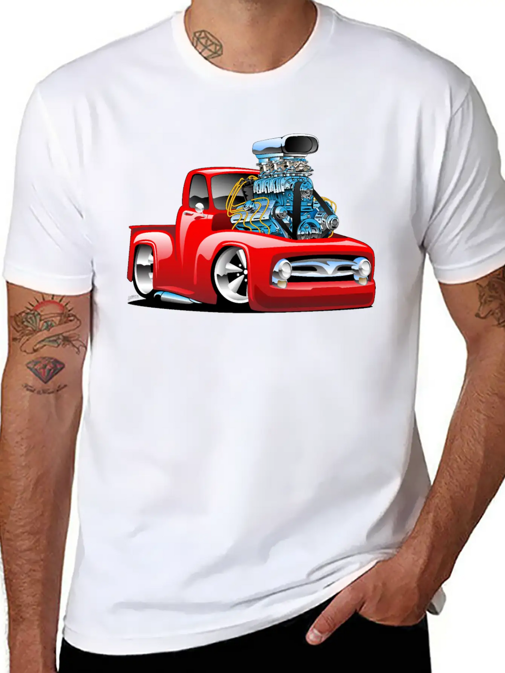 American Classic Hot Rod Pickup Truck Cartoon Timeless Short Sleeve Tee – Comfy And Minimalist Design