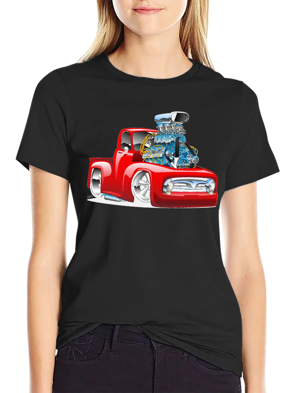 American Classic Hot Rod Pickup Truck Cartoon Timeless Short Sleeve Tee – Comfy And Minimalist Design