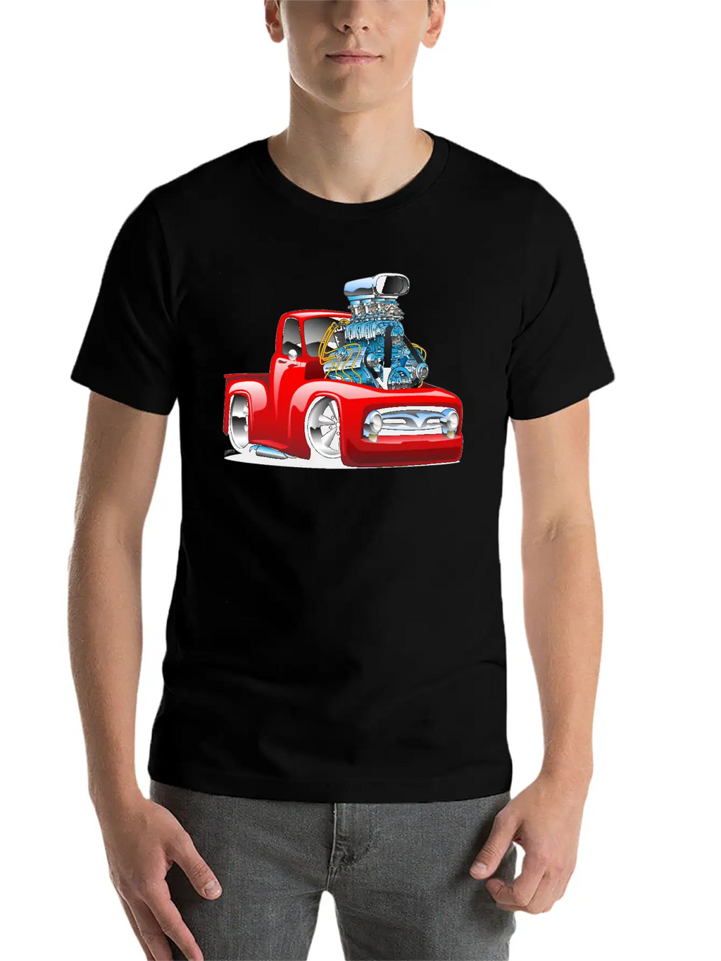 American Classic Hot Rod Pickup Truck Cartoon Timeless Short Sleeve Tee – Comfy And Minimalist Design