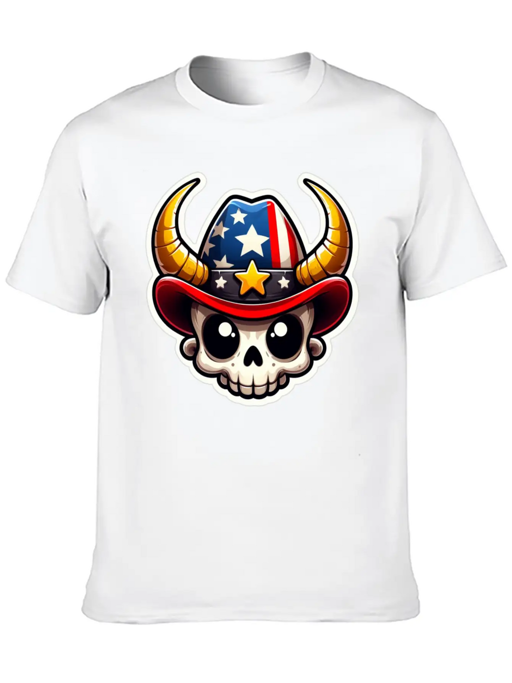 American Cowboy: Horned Skull, Cowboy Carter Simple Everyday Graphic Tee – Lightweight Summer Wear