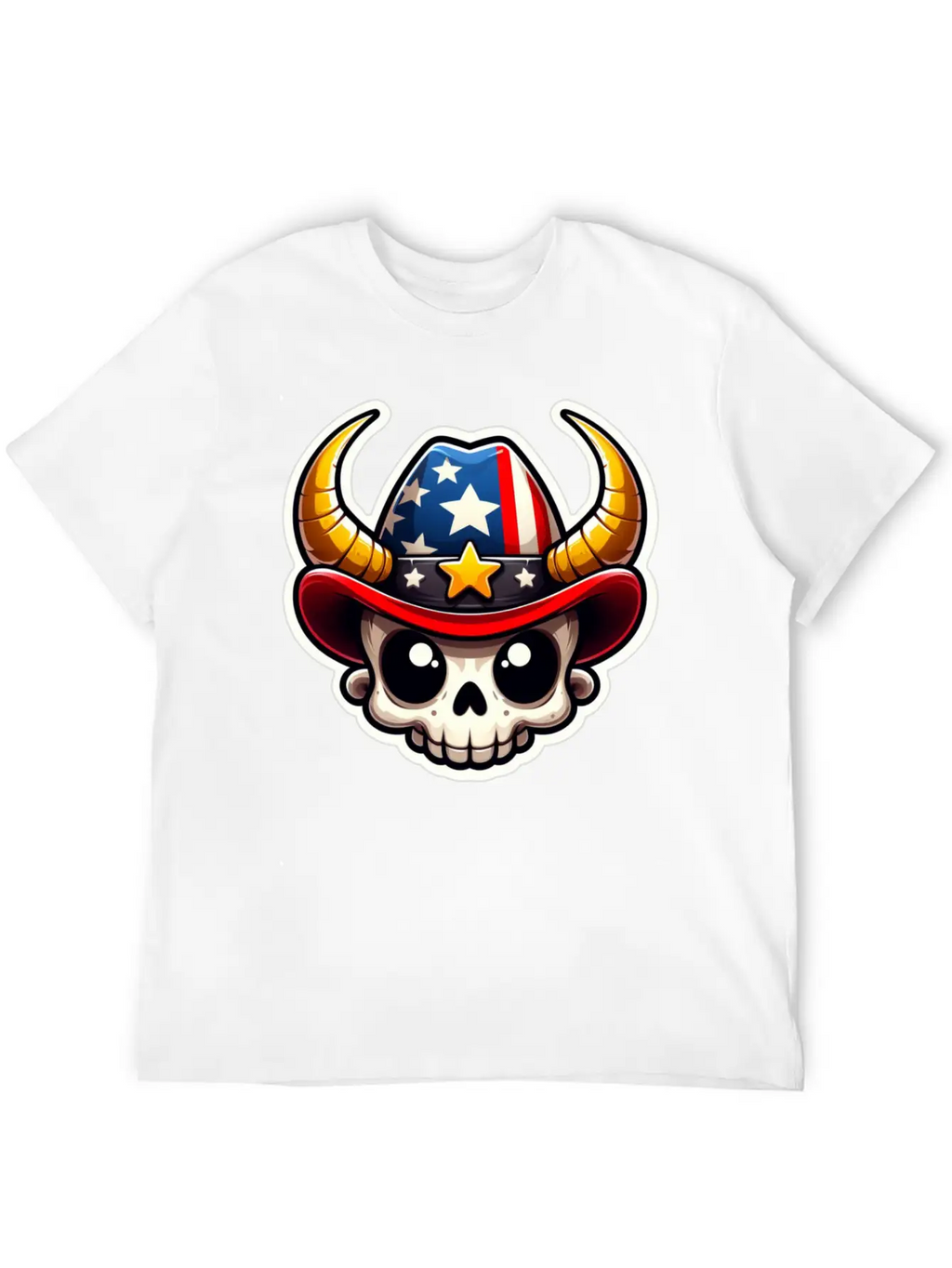 American Cowboy: Horned Skull, Cowboy Carter Simple Everyday Graphic Tee – Lightweight Summer Wear