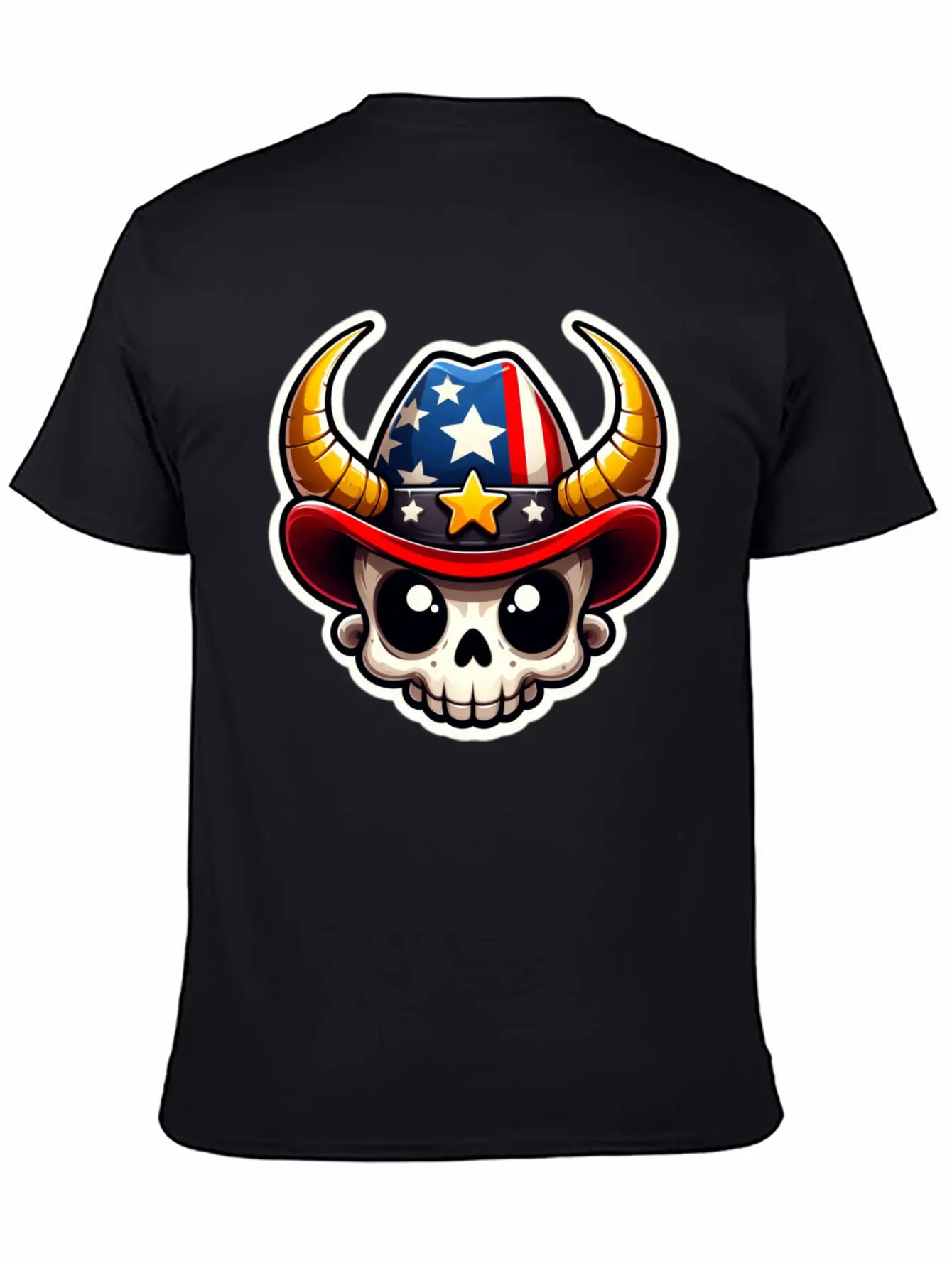 American Cowboy: Horned Skull, Cowboy Carter Simple Everyday Graphic Tee – Lightweight Summer Wear