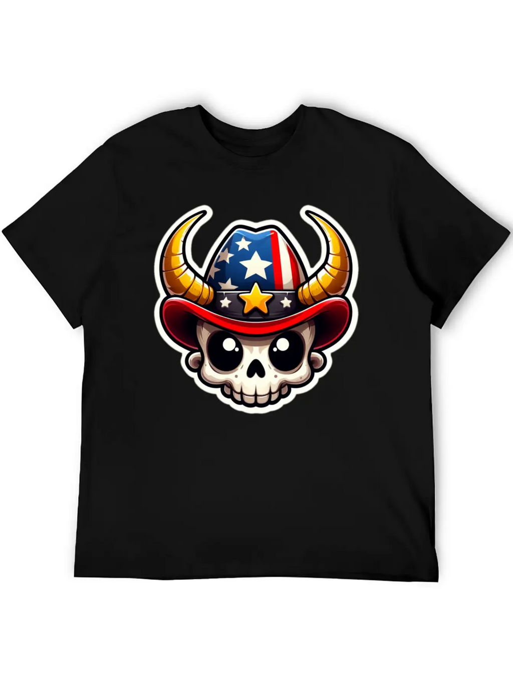American Cowboy: Horned Skull, Cowboy Carter Simple Everyday Graphic Tee – Lightweight Summer Wear