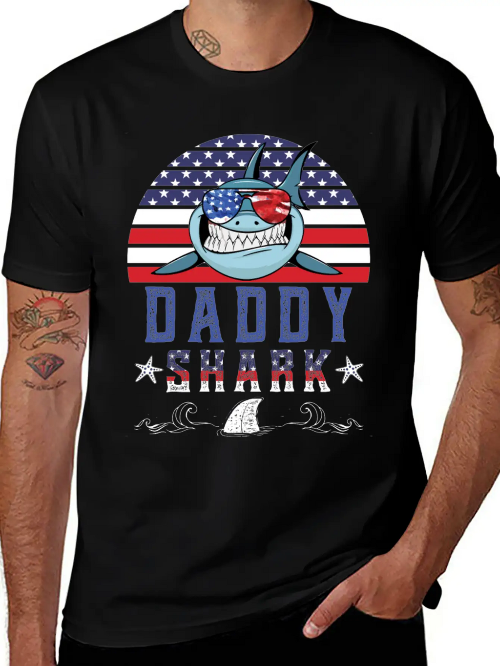 American Daddy Shark Doo Doo Doo Timeless Short Sleeve Tee – Comfy And Minimalist Design