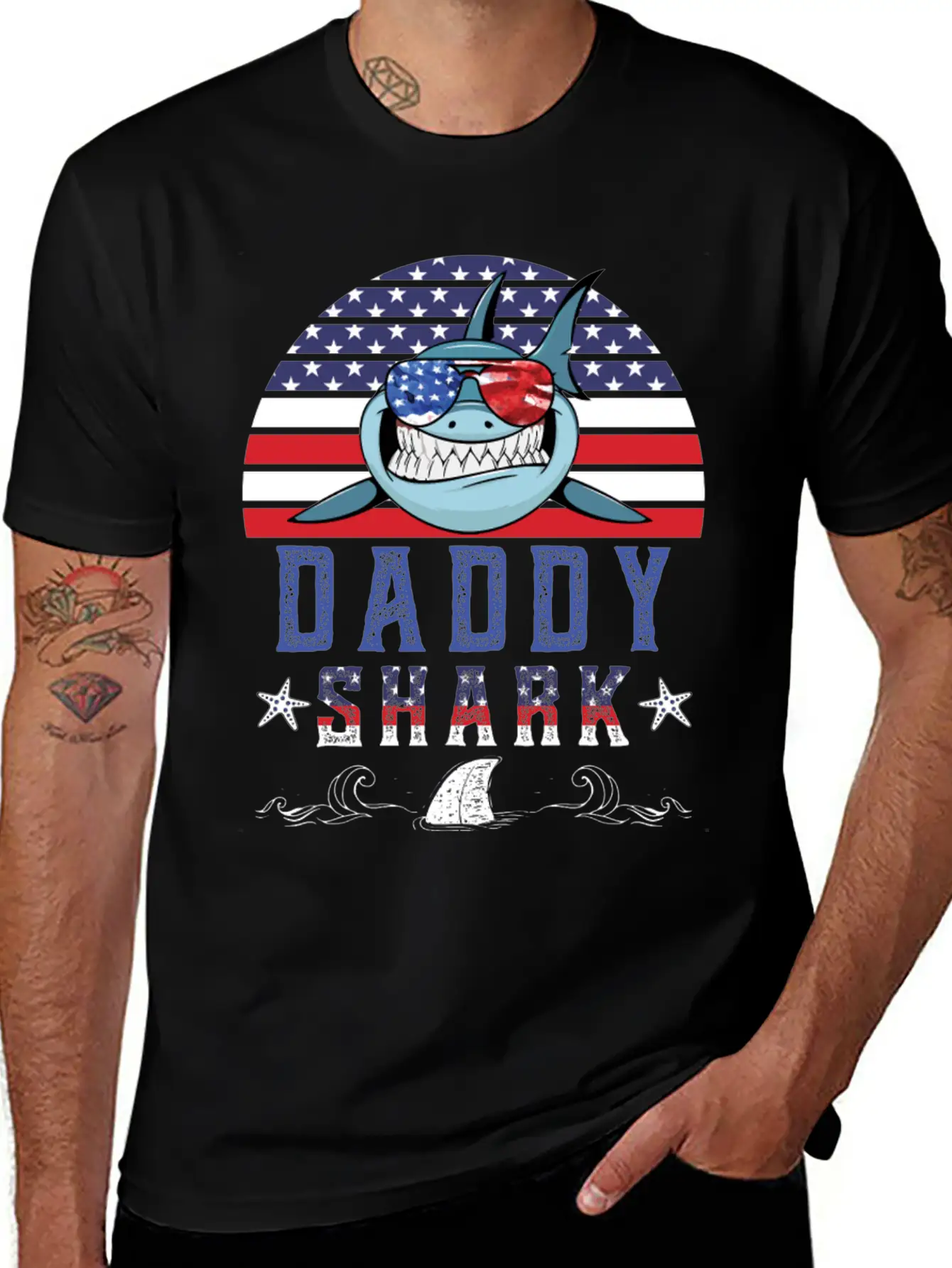 American Daddy Shark Doo Doo Doo Timeless Short Sleeve Tee – Comfy And Minimalist Design