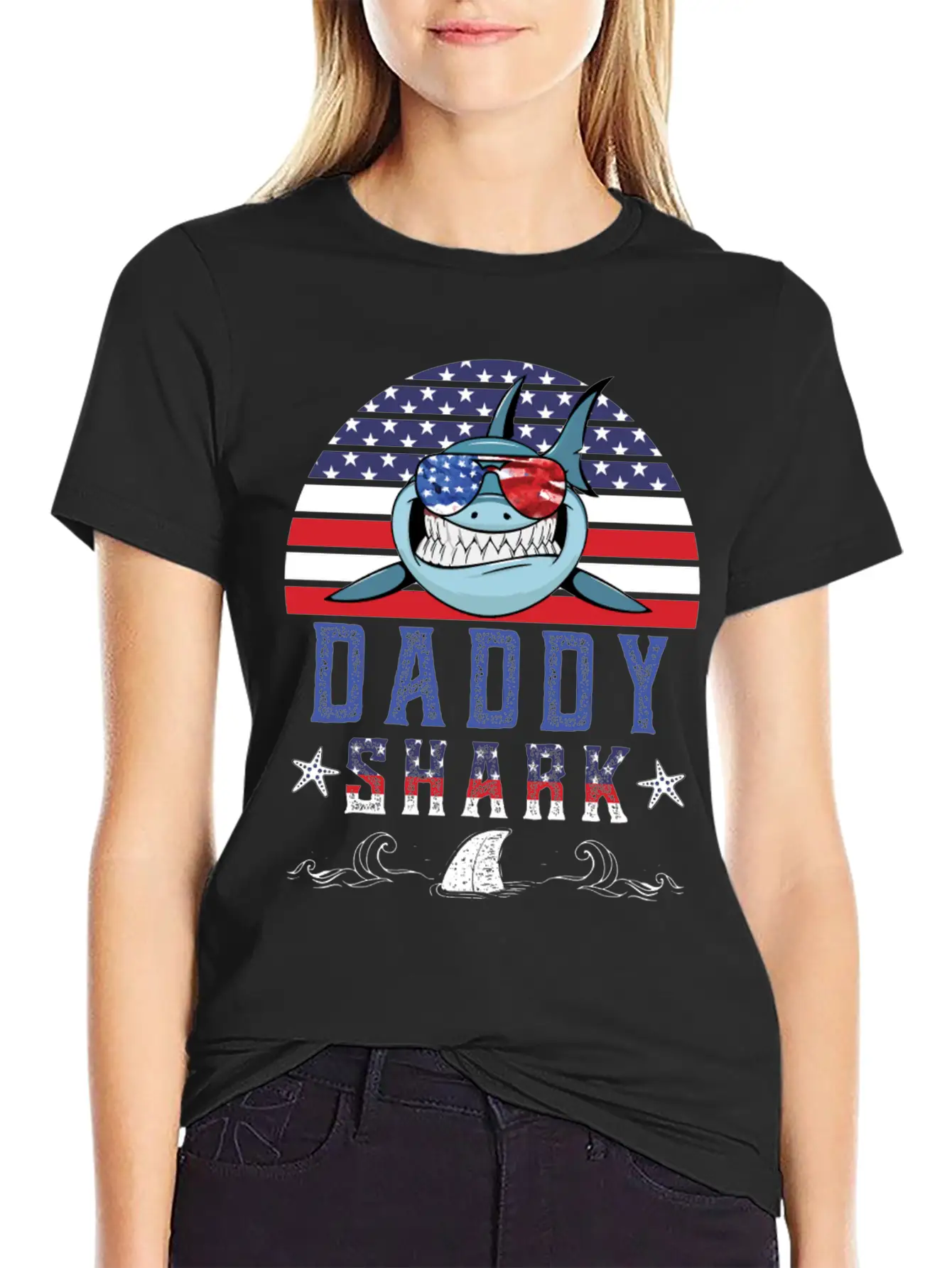 American Daddy Shark Doo Doo Doo Timeless Short Sleeve Tee – Comfy And Minimalist Design