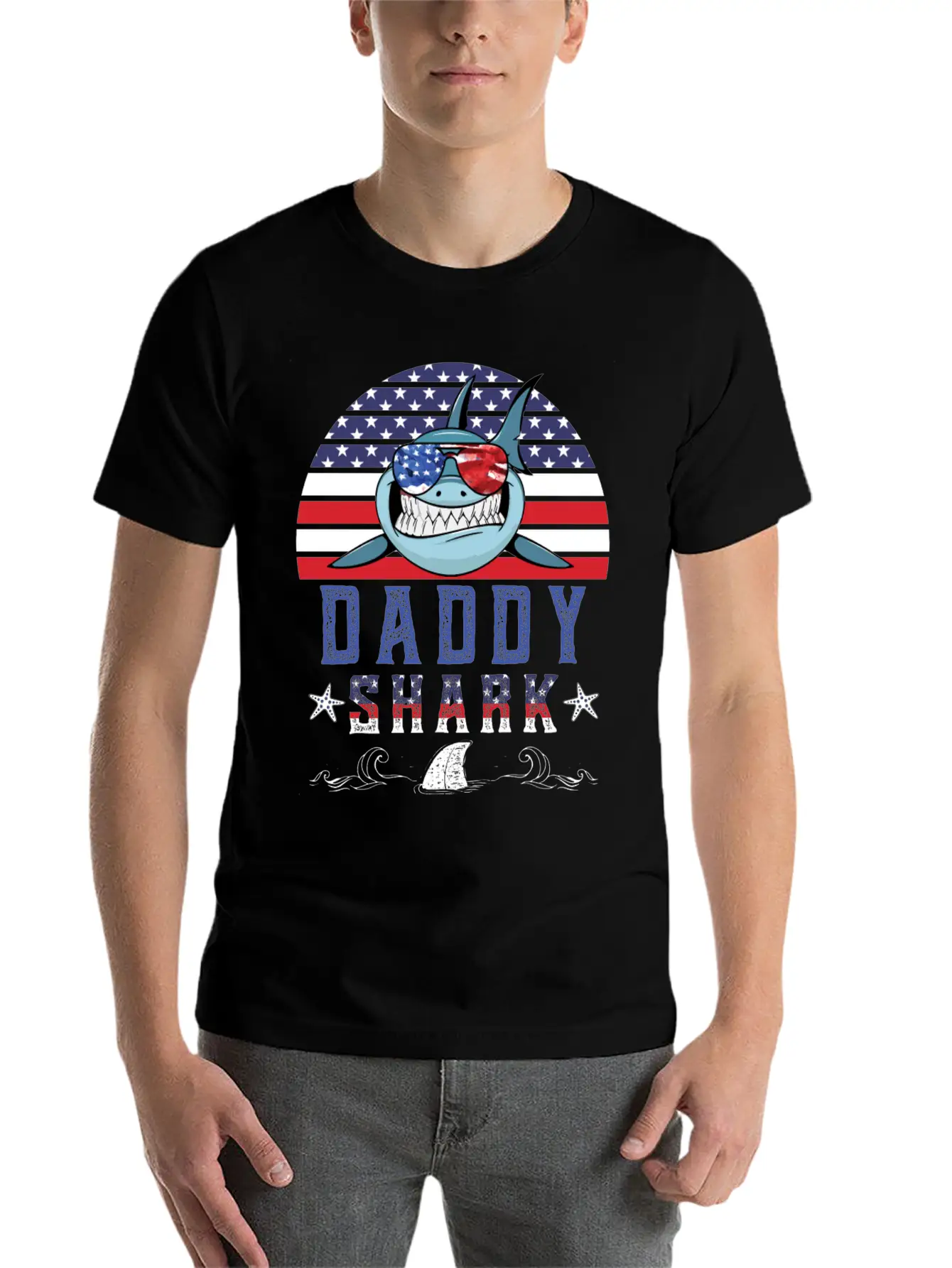 American Daddy Shark Doo Doo Doo Timeless Short Sleeve Tee – Comfy And Minimalist Design