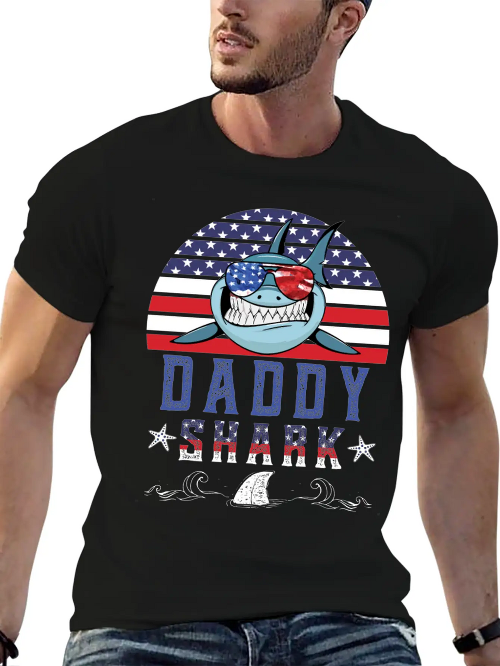 American Daddy Shark Doo Doo Doo Timeless Short Sleeve Tee – Comfy And Minimalist Design