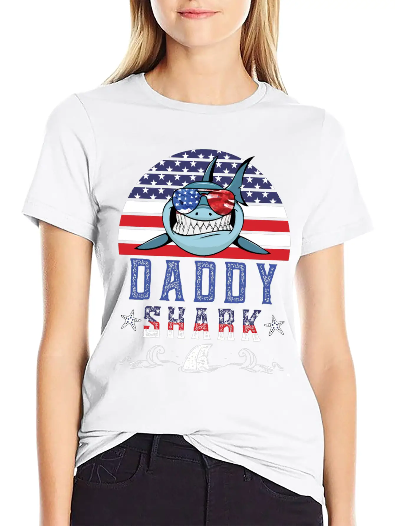 American Daddy Shark Doo Doo Doo Timeless Short Sleeve Tee – Comfy And Minimalist Design