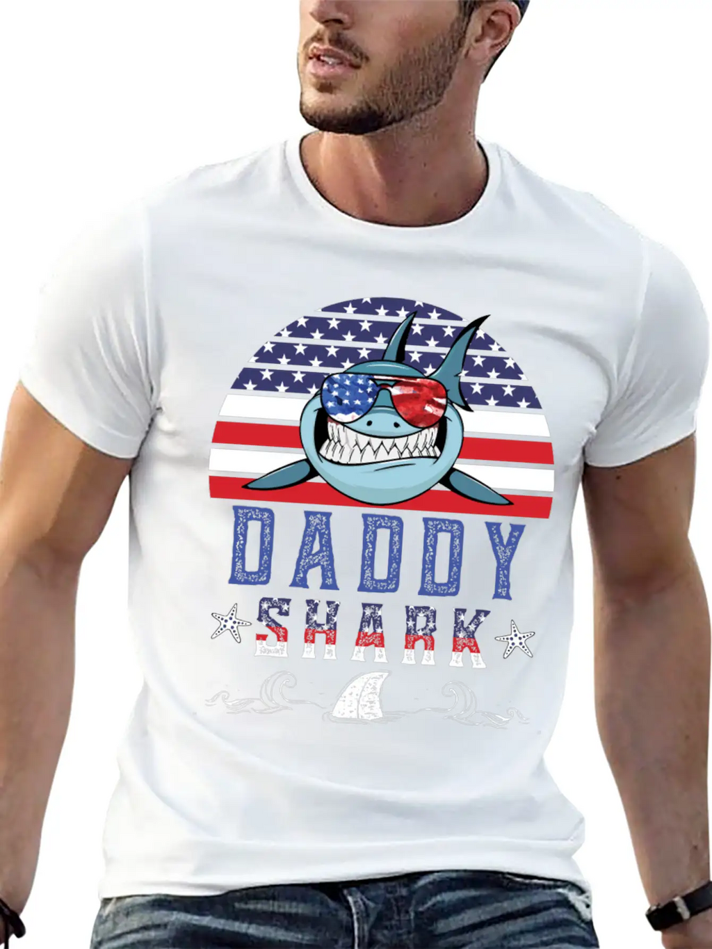American Daddy Shark Doo Doo Doo Timeless Short Sleeve Tee – Comfy And Minimalist Design