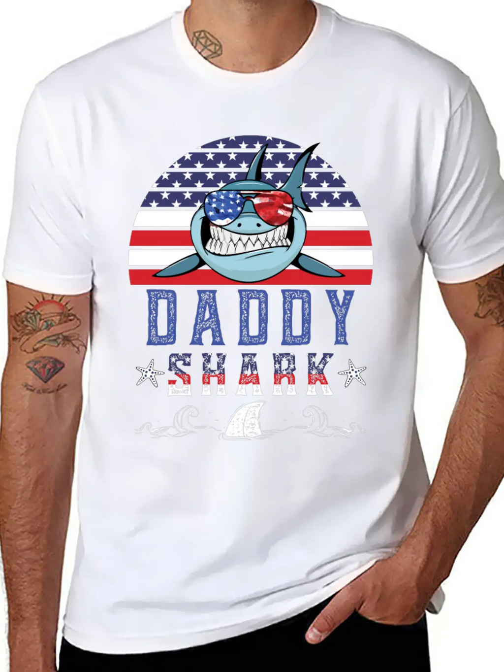 American Daddy Shark Doo Doo Doo Timeless Short Sleeve Tee – Comfy And Minimalist Design
