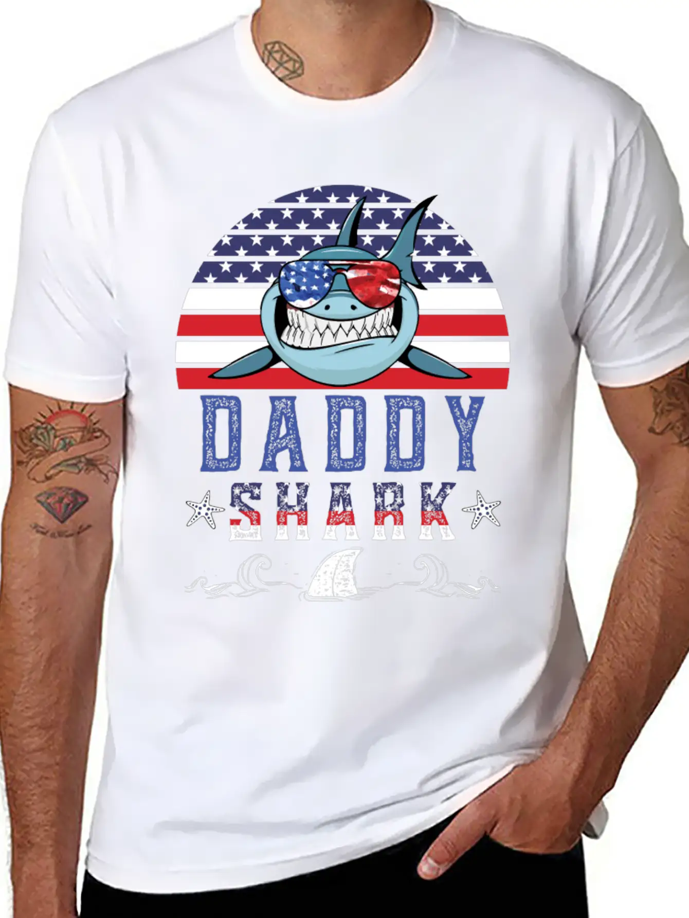 American Daddy Shark Doo Doo Doo Timeless Short Sleeve Tee – Comfy And Minimalist Design