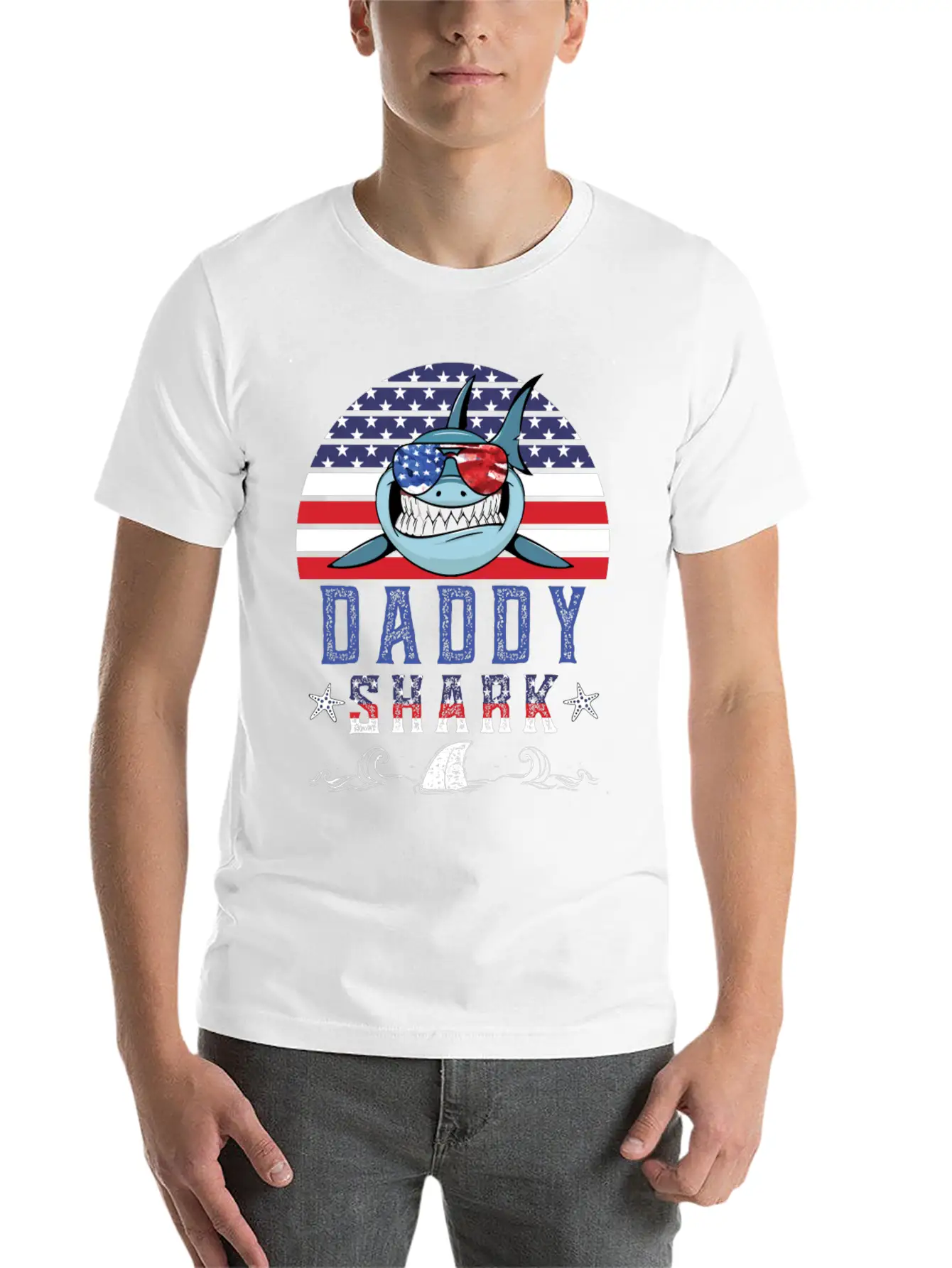 American Daddy Shark Doo Doo Doo Timeless Short Sleeve Tee – Comfy And Minimalist Design