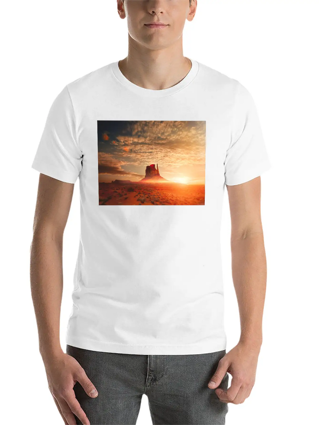 American Desert At Dawn Unisex Casual T-Shirt – Clean Design For Daily Comfort