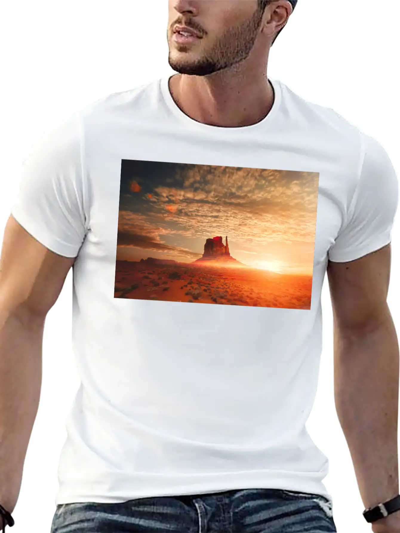 American Desert At Dawn Unisex Casual T-Shirt – Clean Design For Daily Comfort