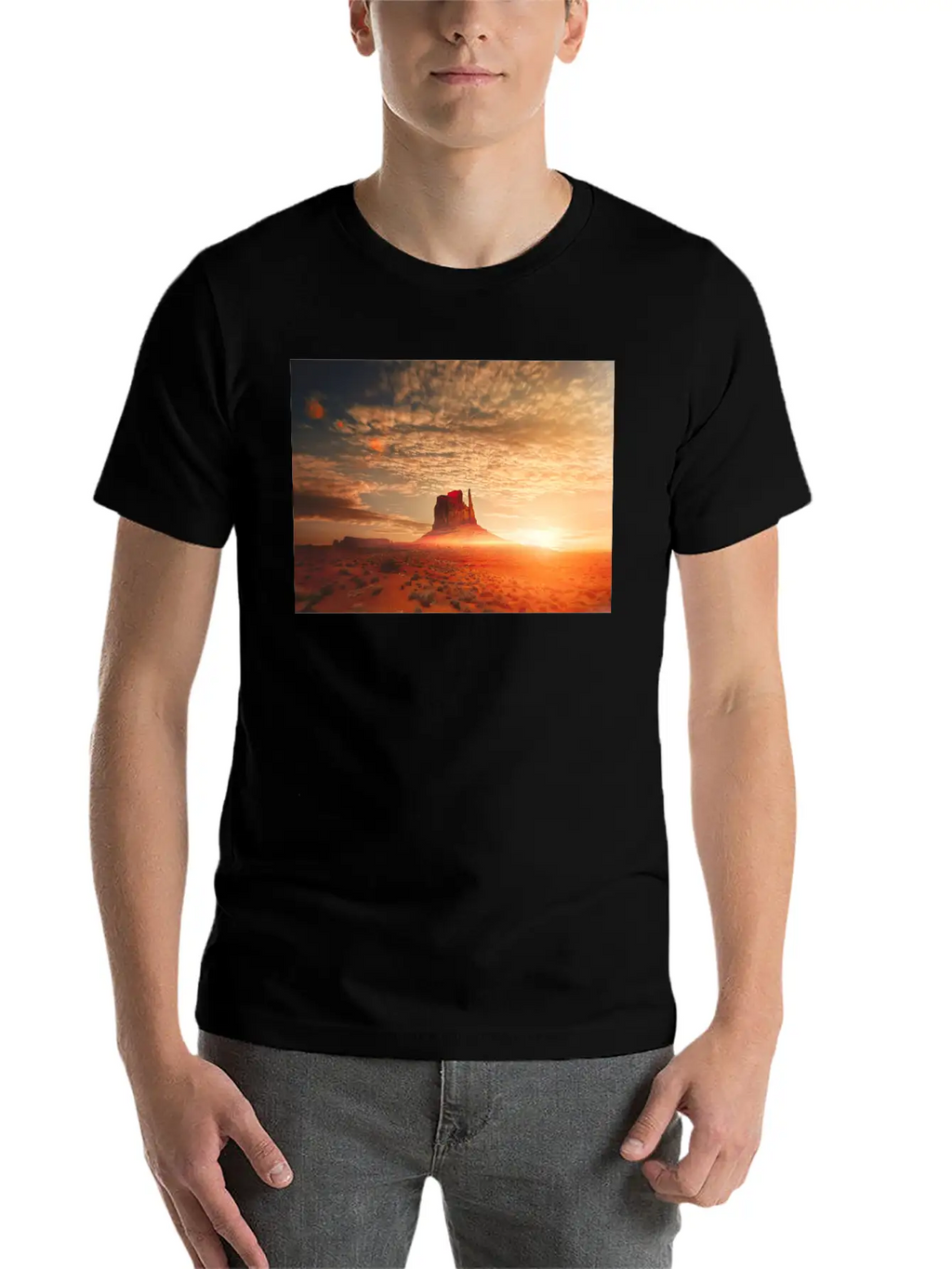American Desert At Dawn Unisex Casual T-Shirt – Clean Design For Daily Comfort