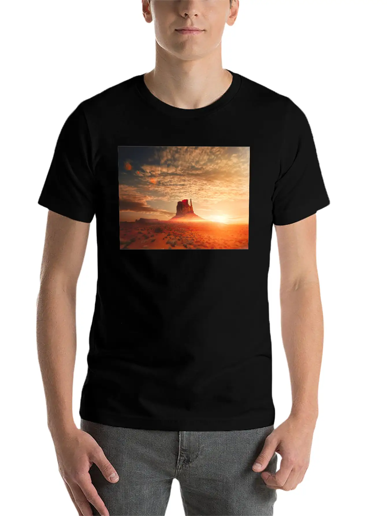 American Desert At Dawn Unisex Casual T-Shirt – Clean Design For Daily Comfort