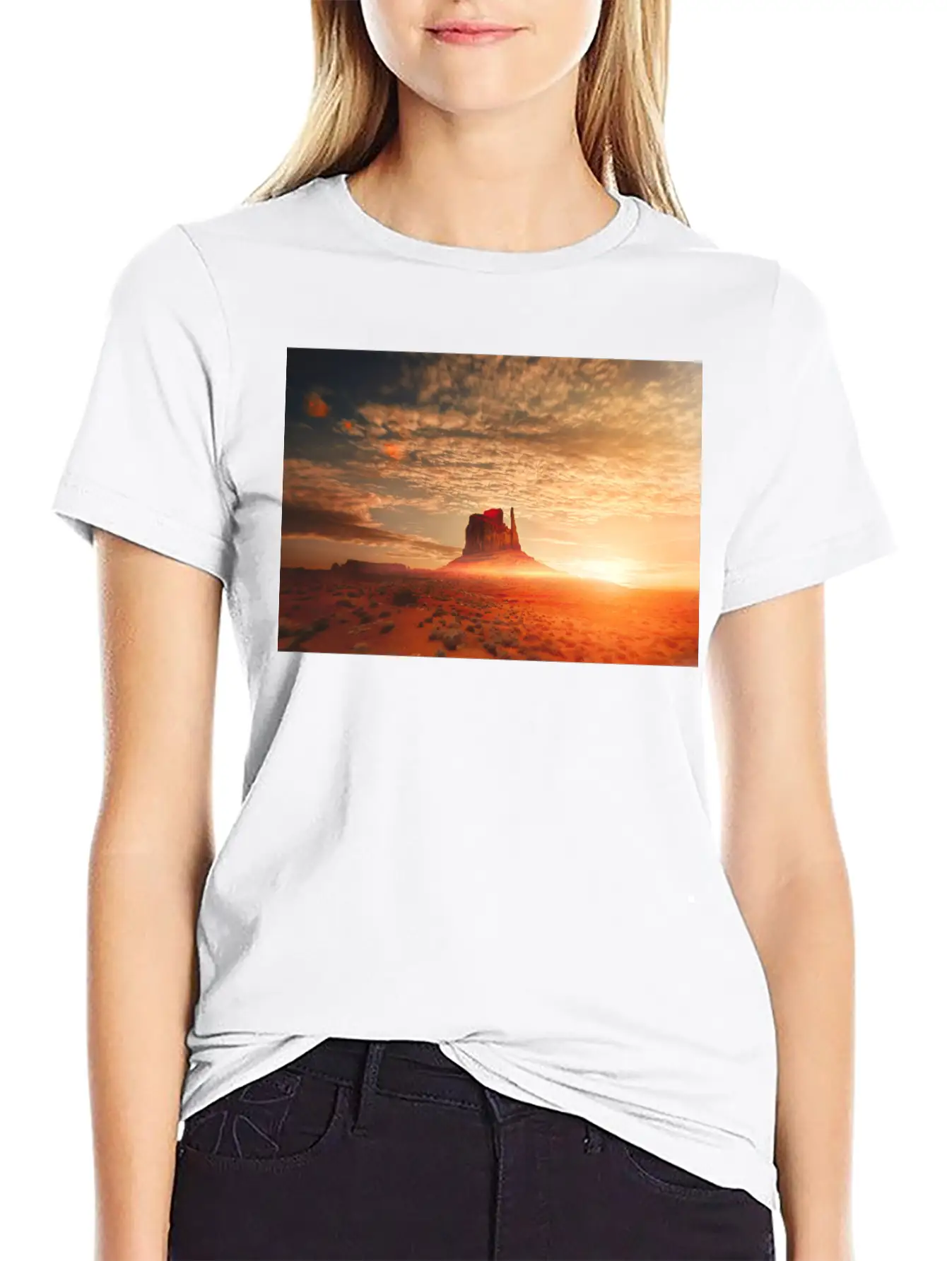 American Desert At Dawn Unisex Casual T-Shirt – Clean Design For Daily Comfort
