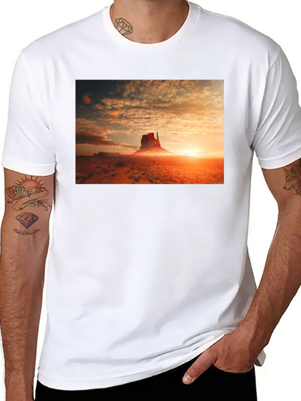 American Desert At Dawn Unisex Casual T-Shirt – Clean Design For Daily Comfort