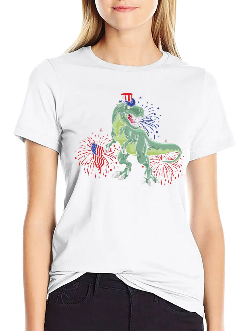American Dinosaur T.Rex - Gift Idea For USA Lovers Timeless Short Sleeve Tee – Comfy And Minimalist Design