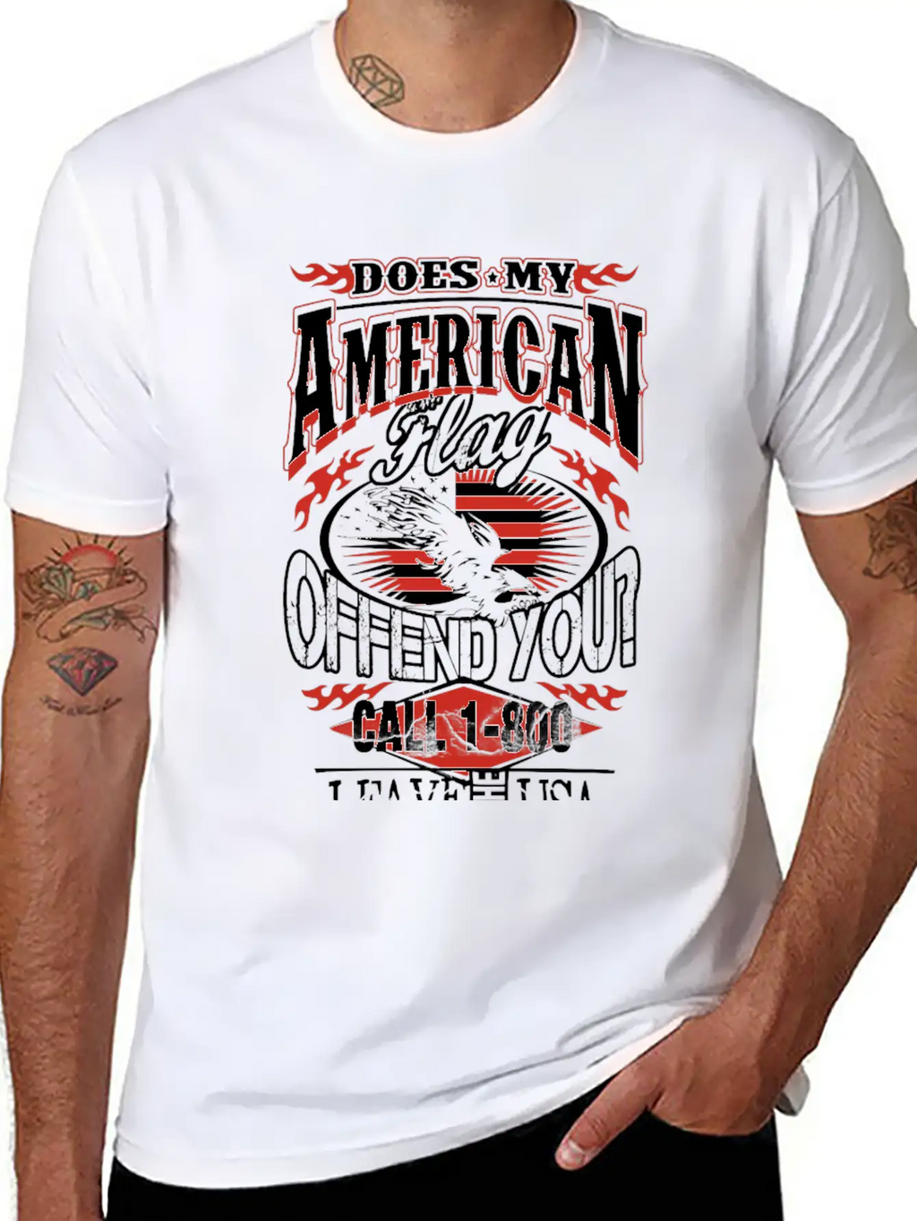 American-Does My American Flag Offend You? Classic Cotton Tee – Unisex Comfort For Any Season