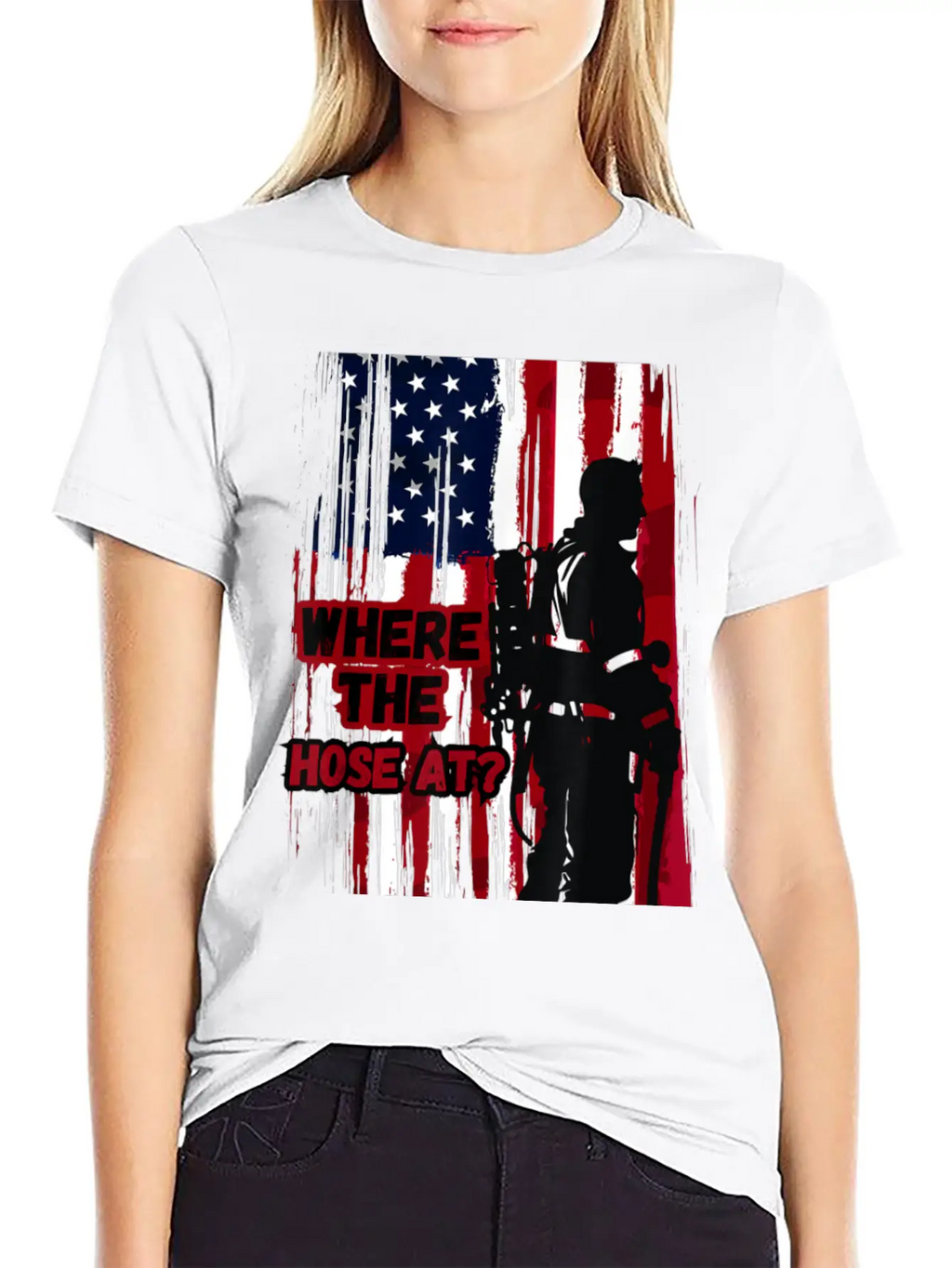 American Firefighter Where Hose Breathable Graphic T-Shirt – Perfect For Casual Days