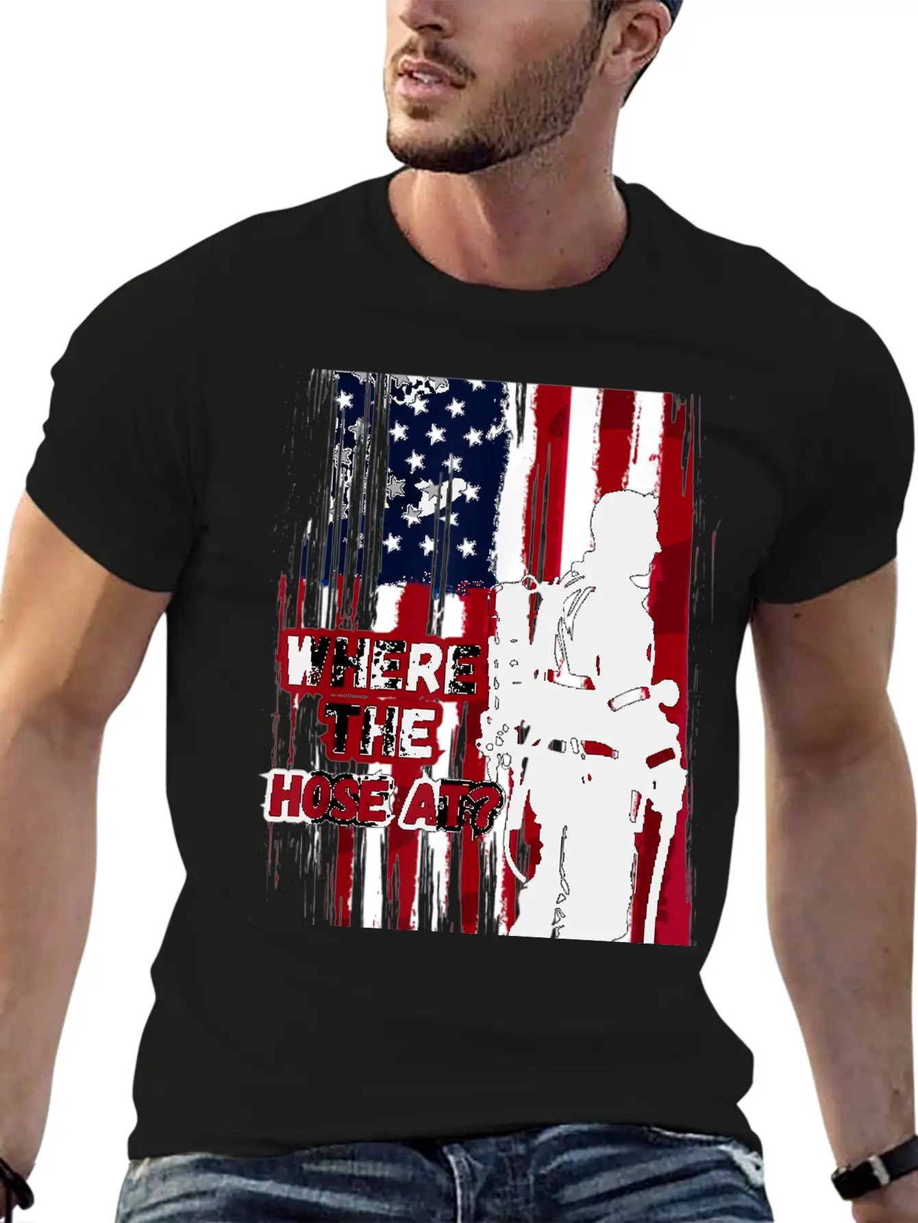 American Firefighter Where Hose Breathable Graphic T-Shirt – Perfect For Casual Days