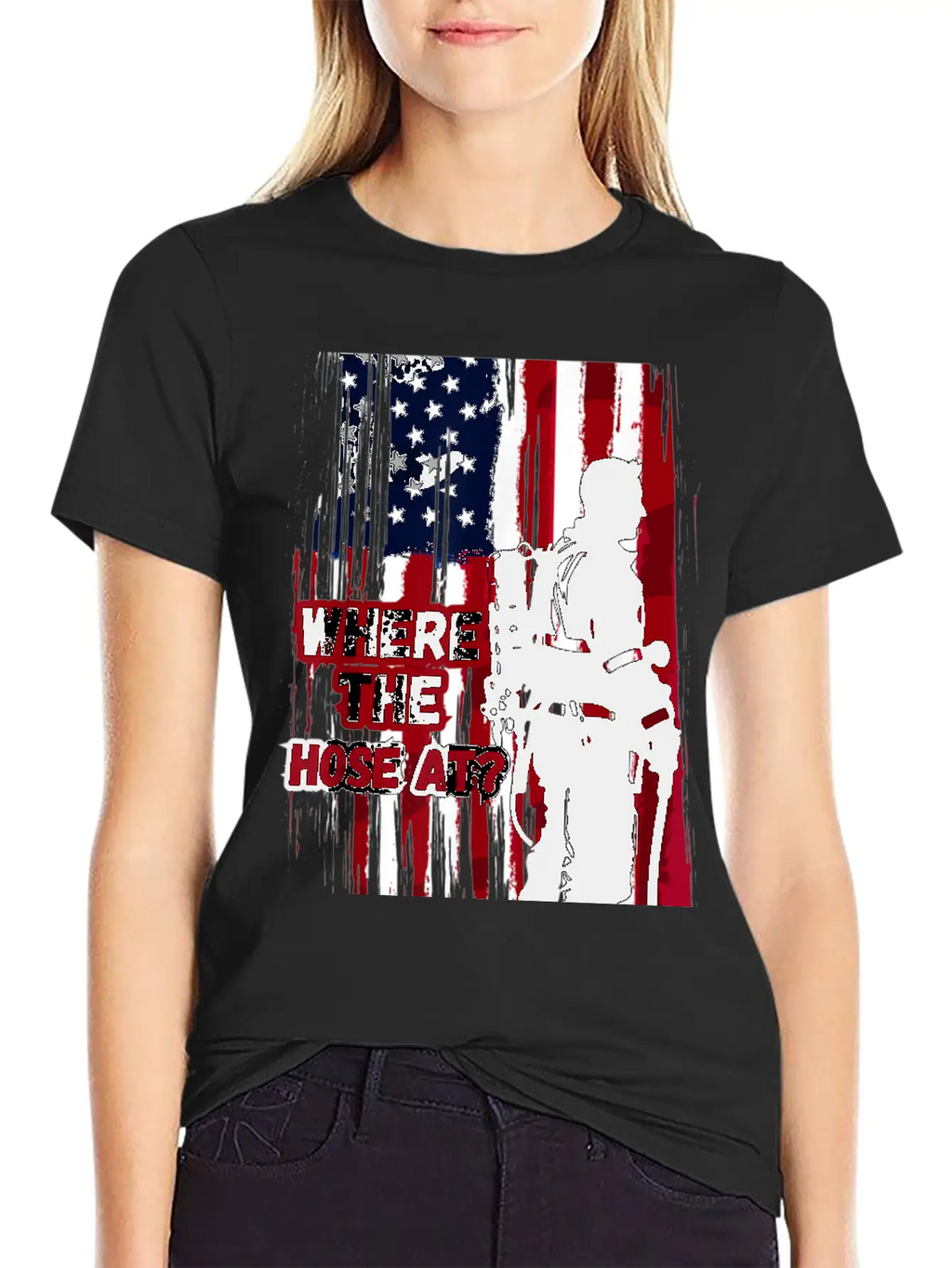 American Firefighter Where Hose Breathable Graphic T-Shirt – Perfect For Casual Days