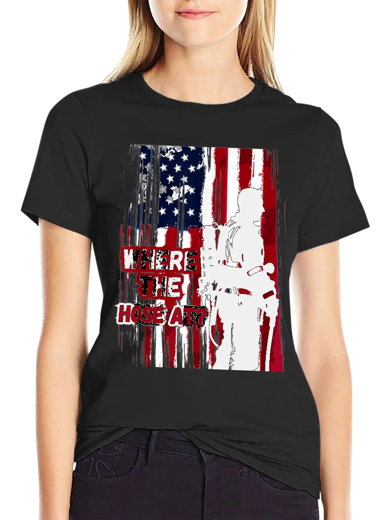 American Firefighter Where Hose Breathable Graphic T-Shirt – Perfect For Casual Days