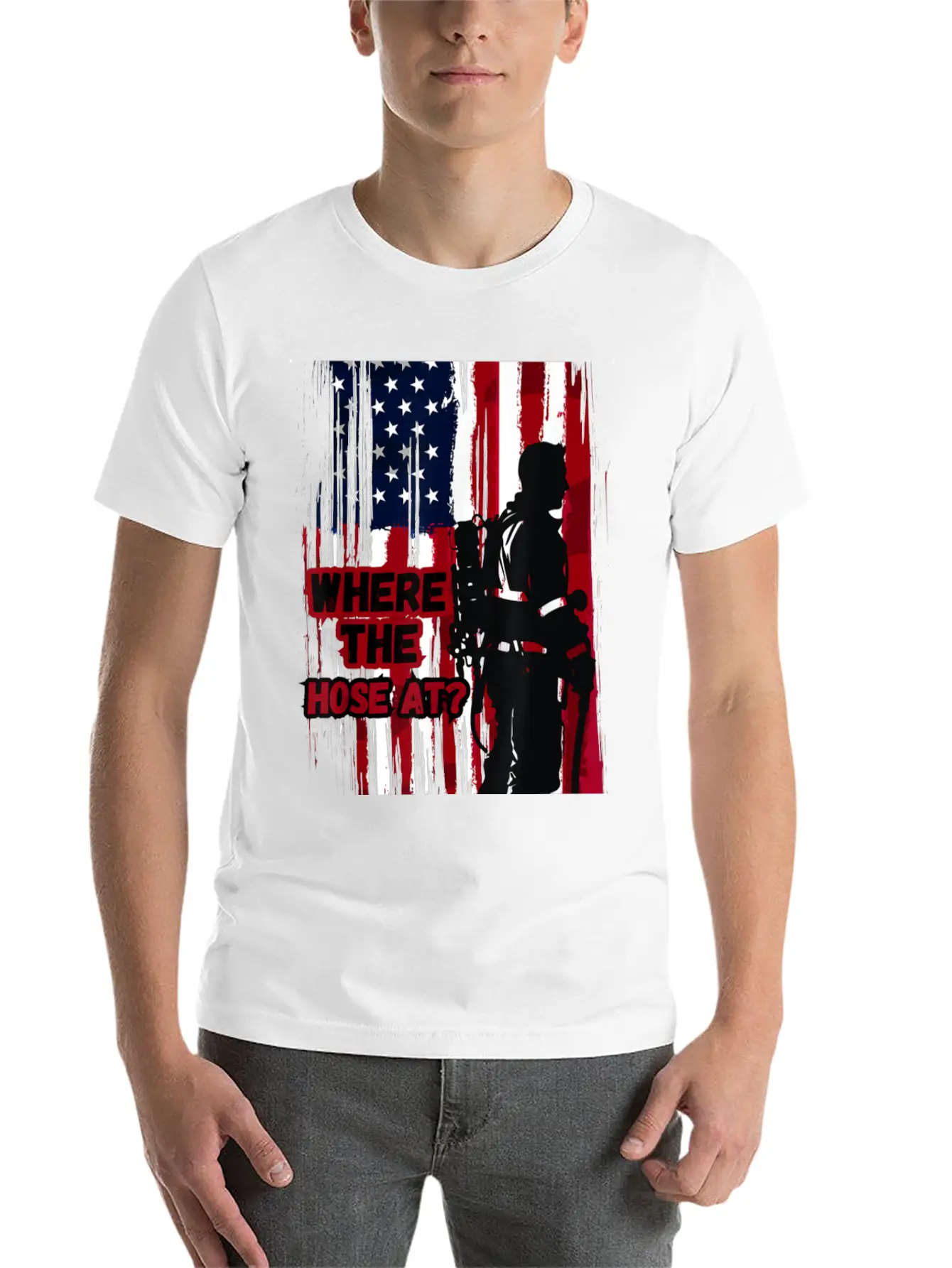 American Firefighter Where Hose Breathable Graphic T-Shirt – Perfect For Casual Days