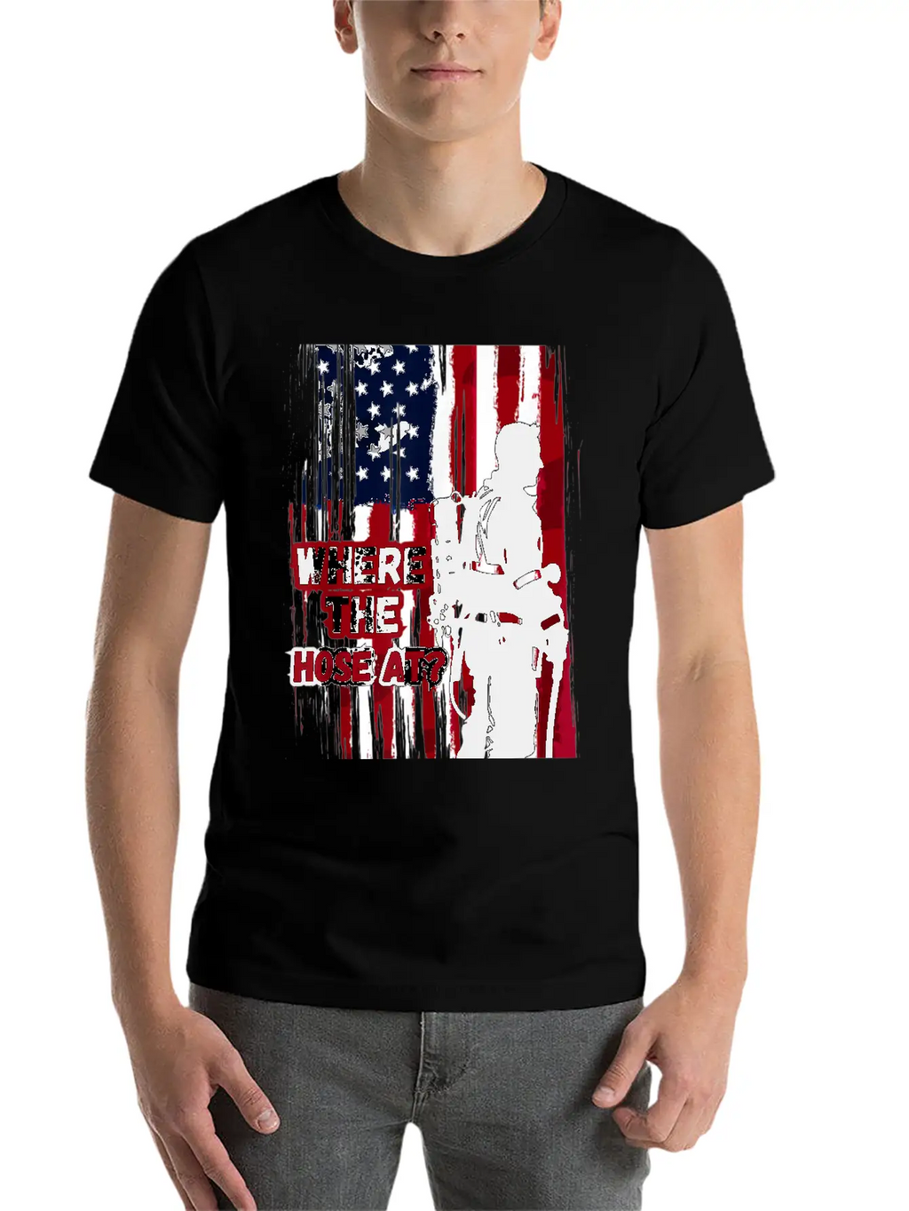 American Firefighter Where Hose Breathable Graphic T-Shirt – Perfect For Casual Days