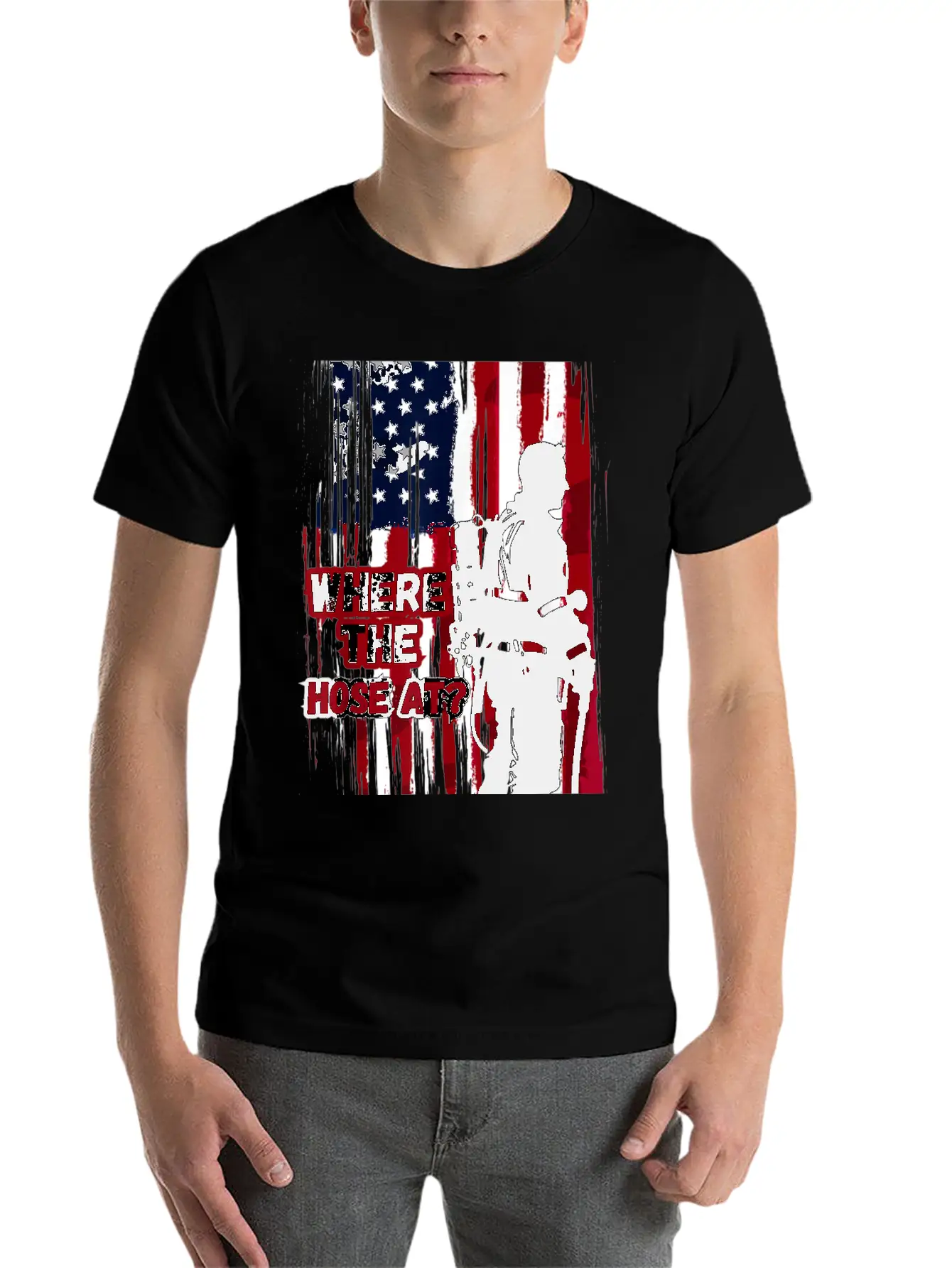 American Firefighter Where Hose Breathable Graphic T-Shirt – Perfect For Casual Days