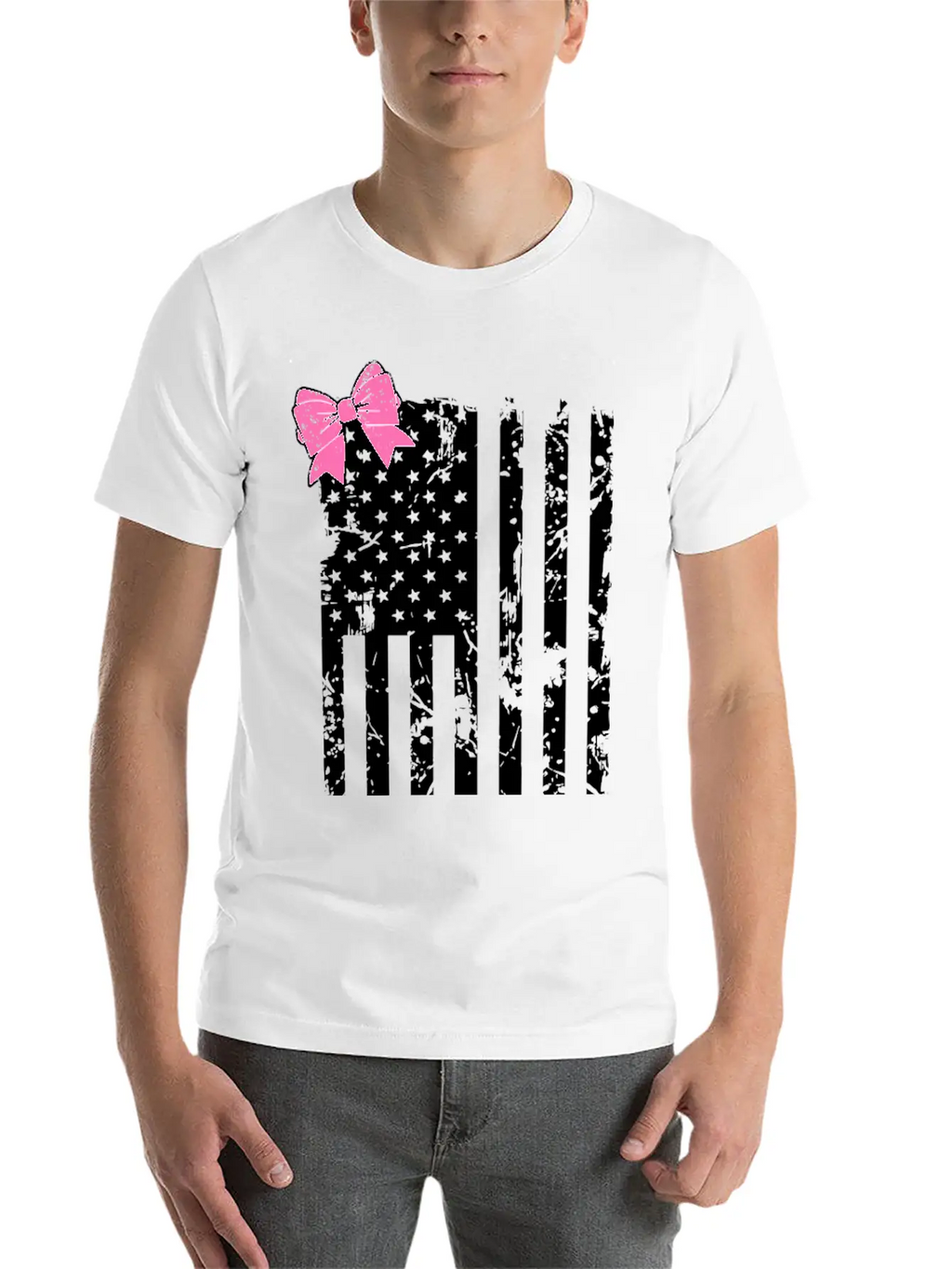 American Flag Bow Lightweight Cotton T-Shirt – Daily Comfort Graphic Shirt
