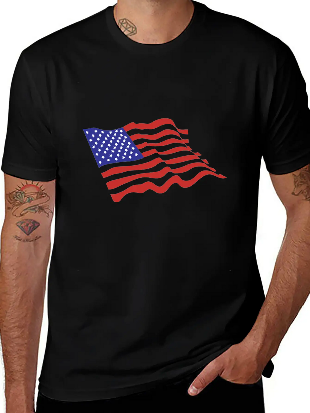 American Flag Breathable Graphic T-Shirt – Perfect For Casual Days