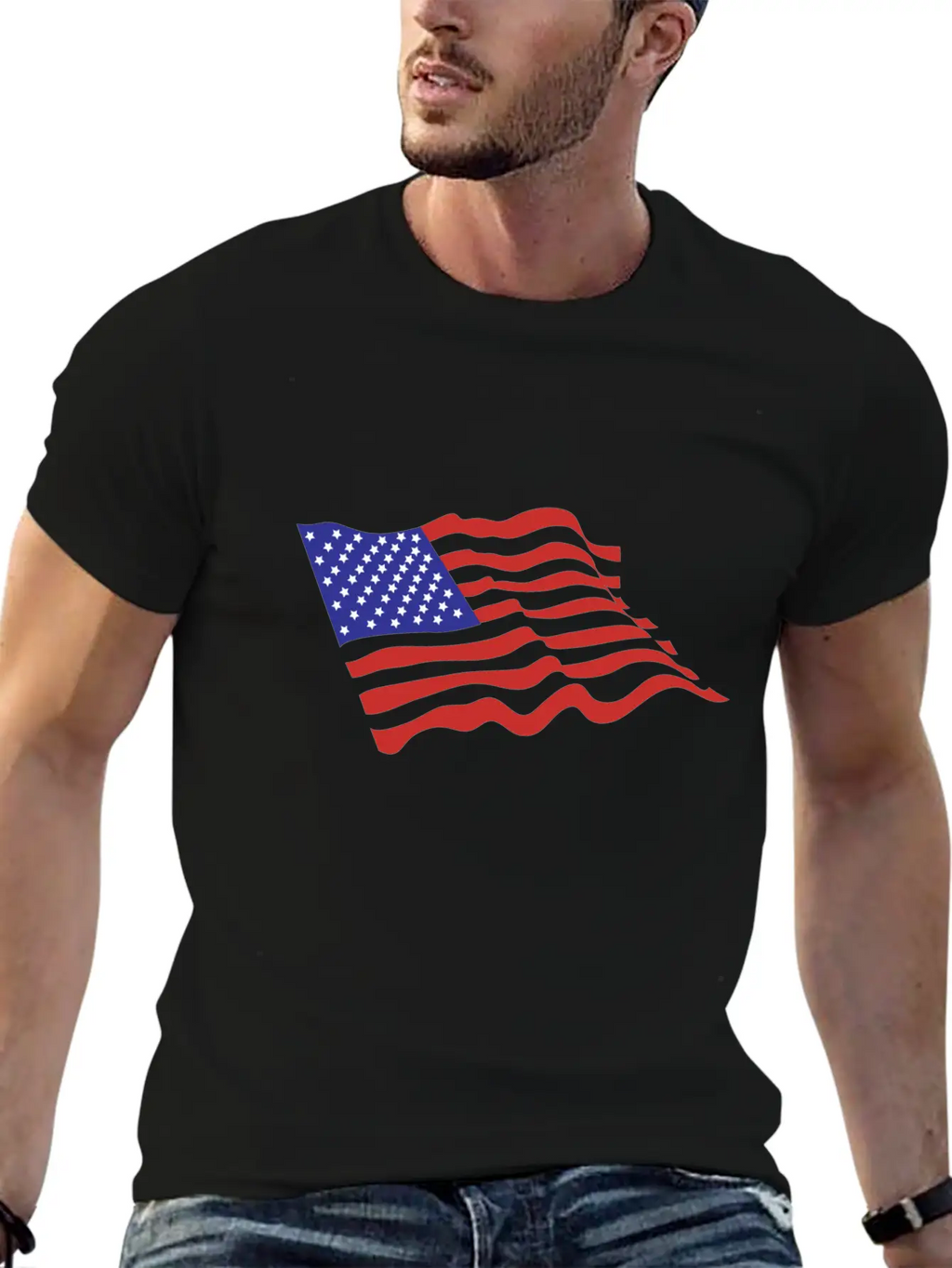 American Flag Breathable Graphic T-Shirt – Perfect For Casual Days