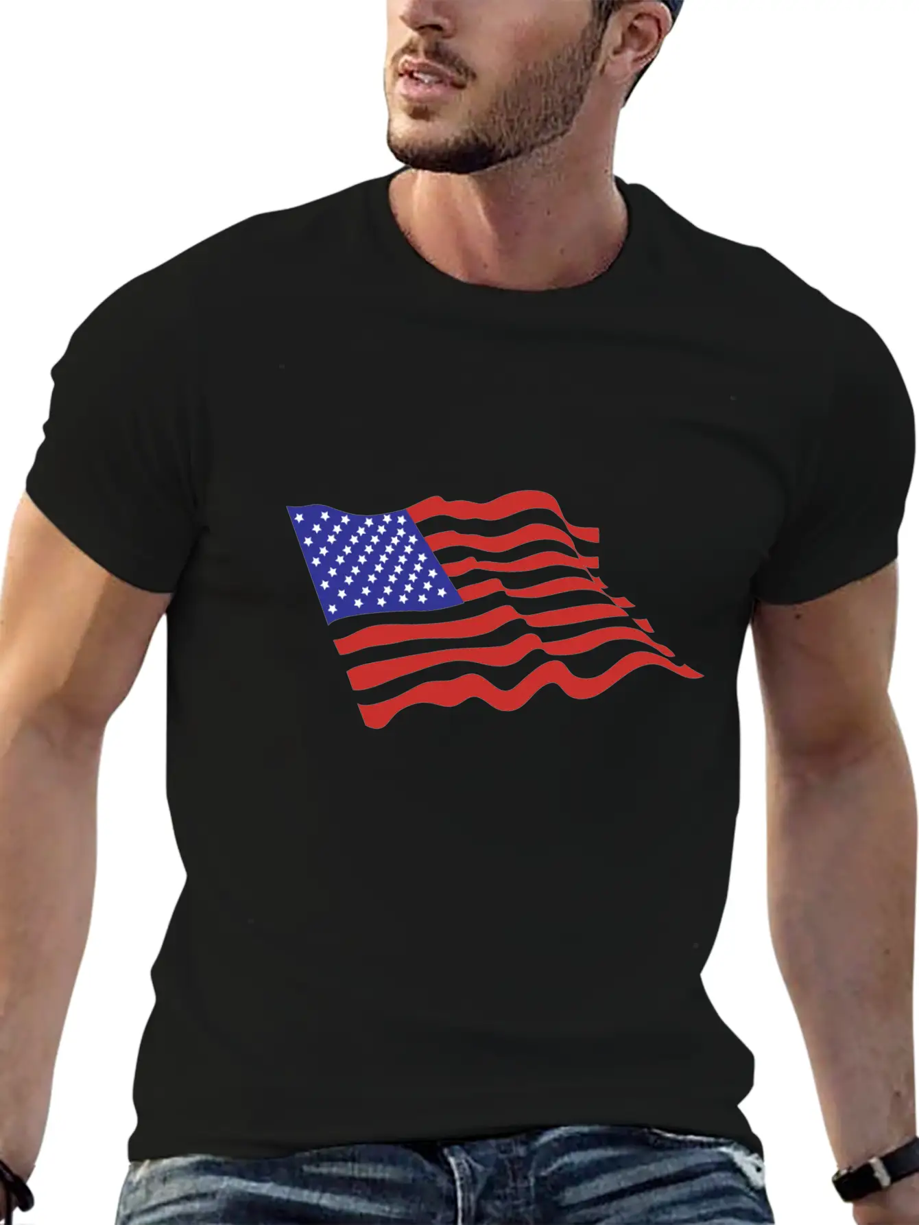 American Flag Breathable Graphic T-Shirt – Perfect For Casual Days