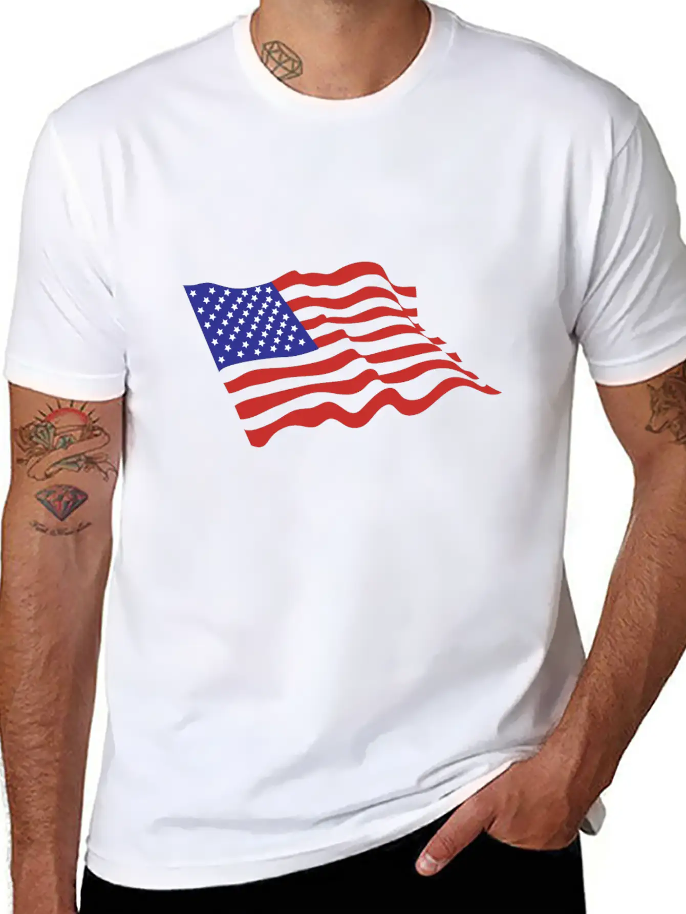 American Flag Breathable Graphic T-Shirt – Perfect For Casual Days