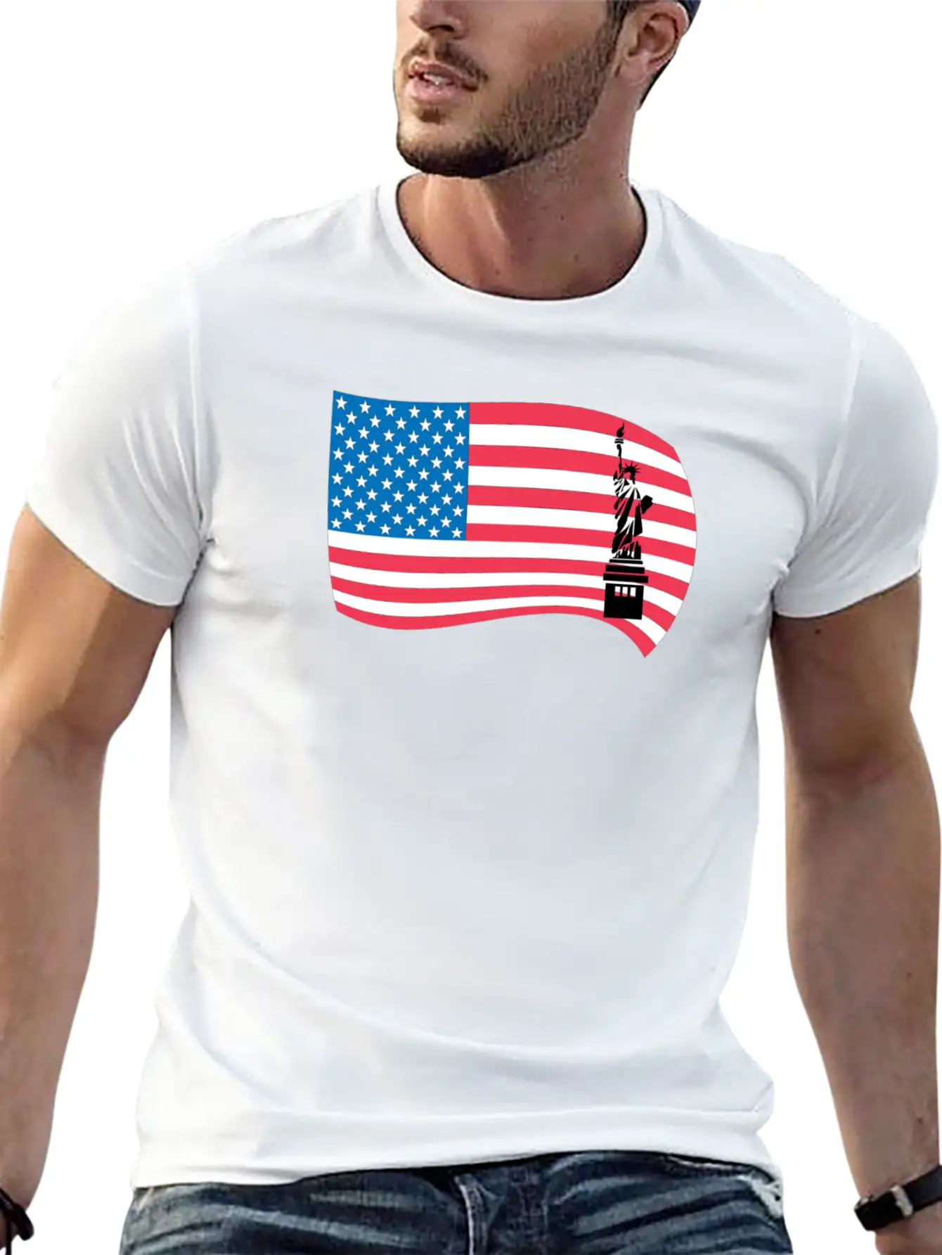 American Flag Classic Fit Graphic Tee For Daily Comfort – Unisex Cotton Shirt