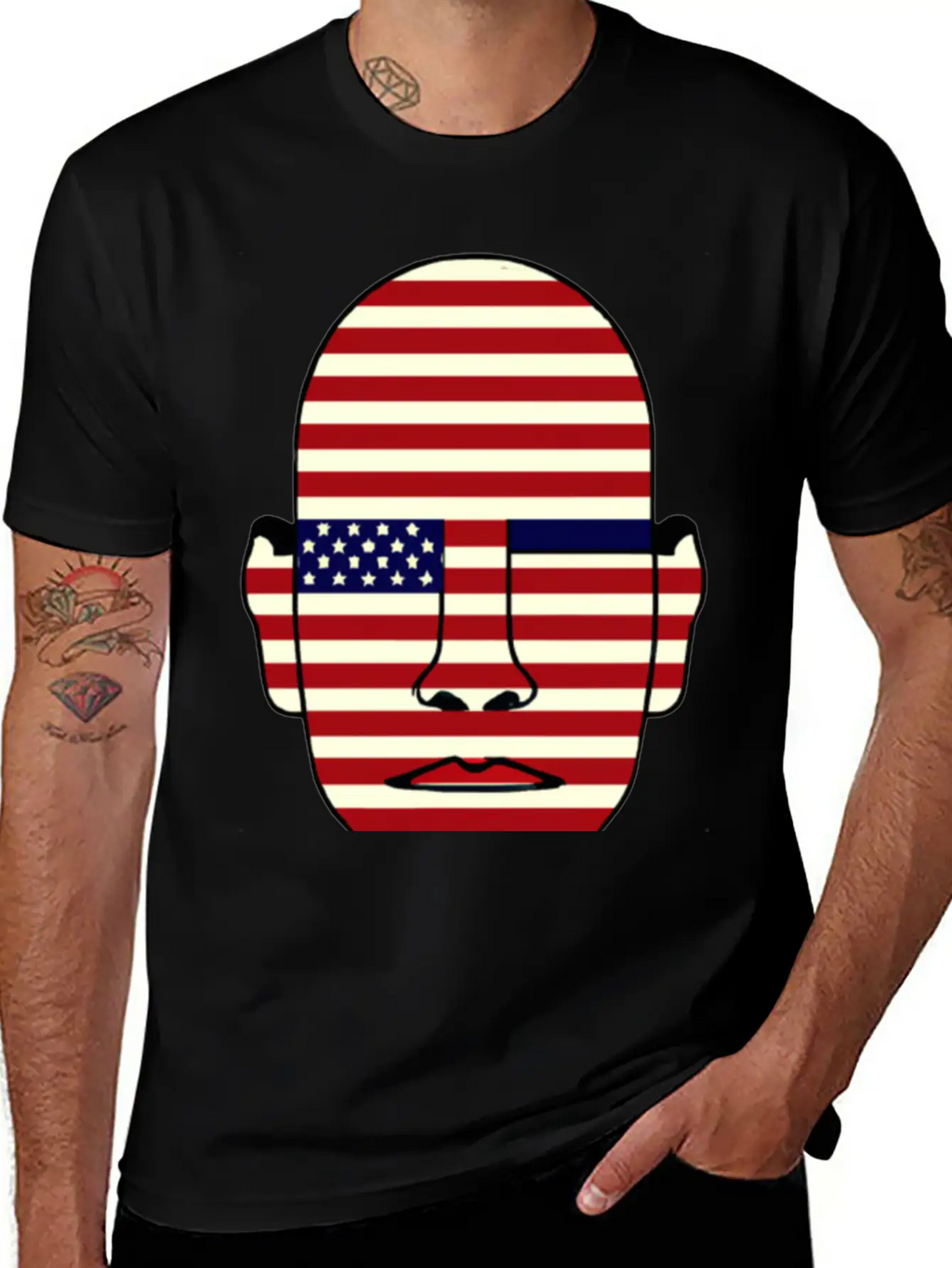 American Flag Face Basic Graphic T-Shirt – Daily Comfort In Soft Cotton