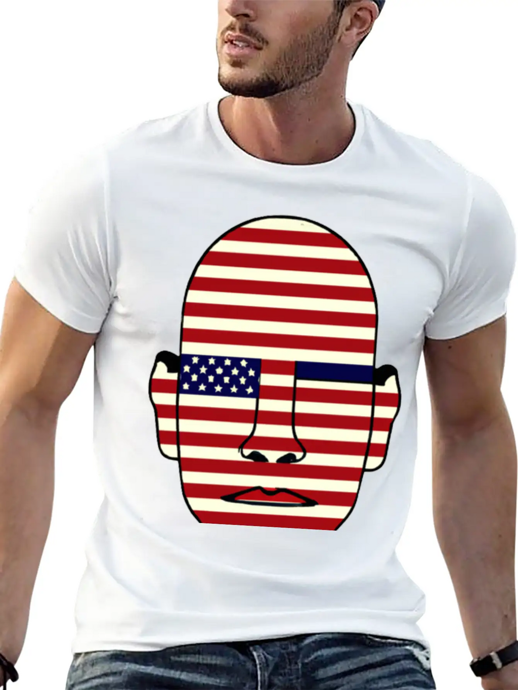 American Flag Face Basic Graphic T-Shirt – Daily Comfort In Soft Cotton