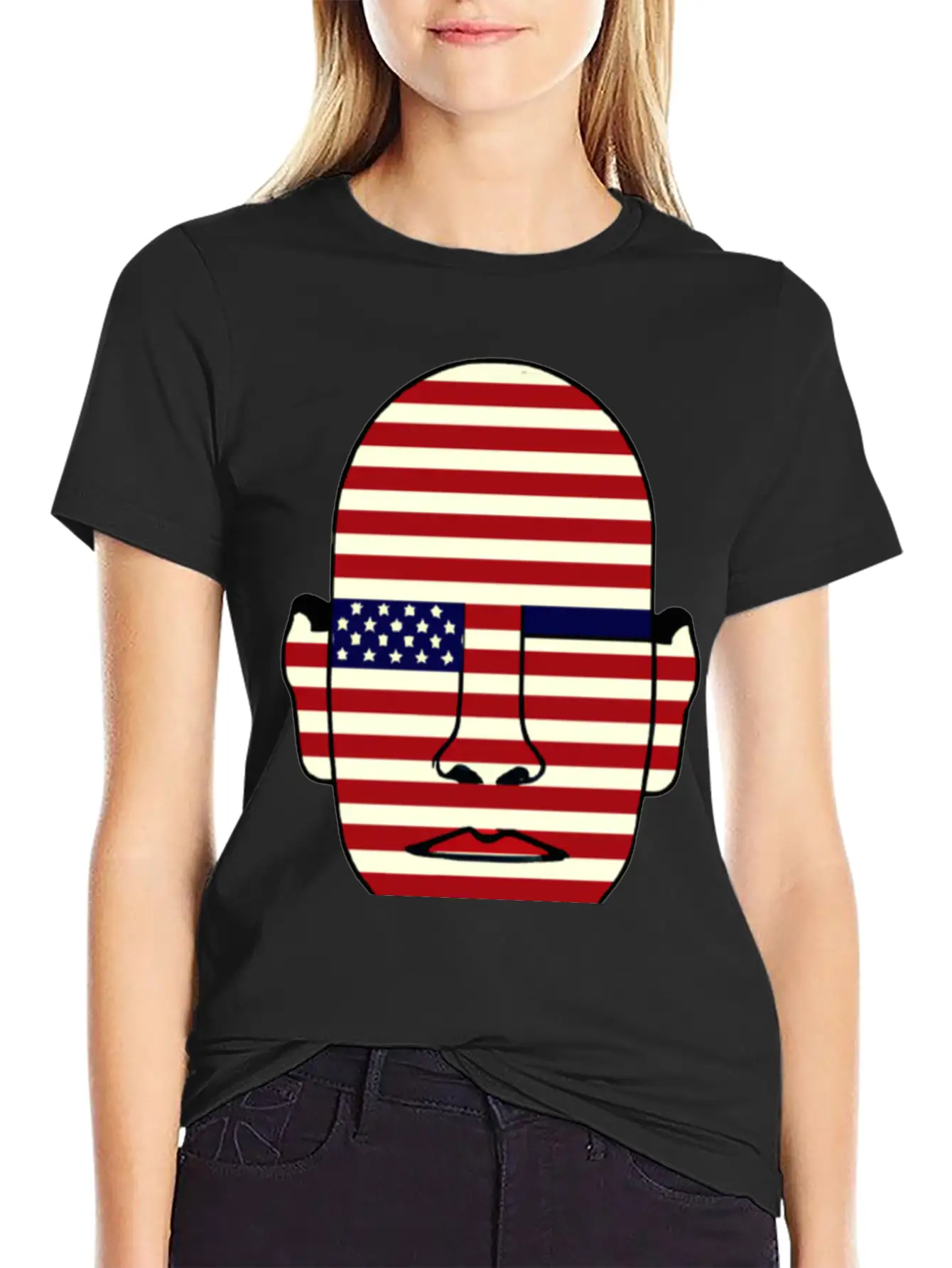 American Flag Face Basic Graphic T-Shirt – Daily Comfort In Soft Cotton