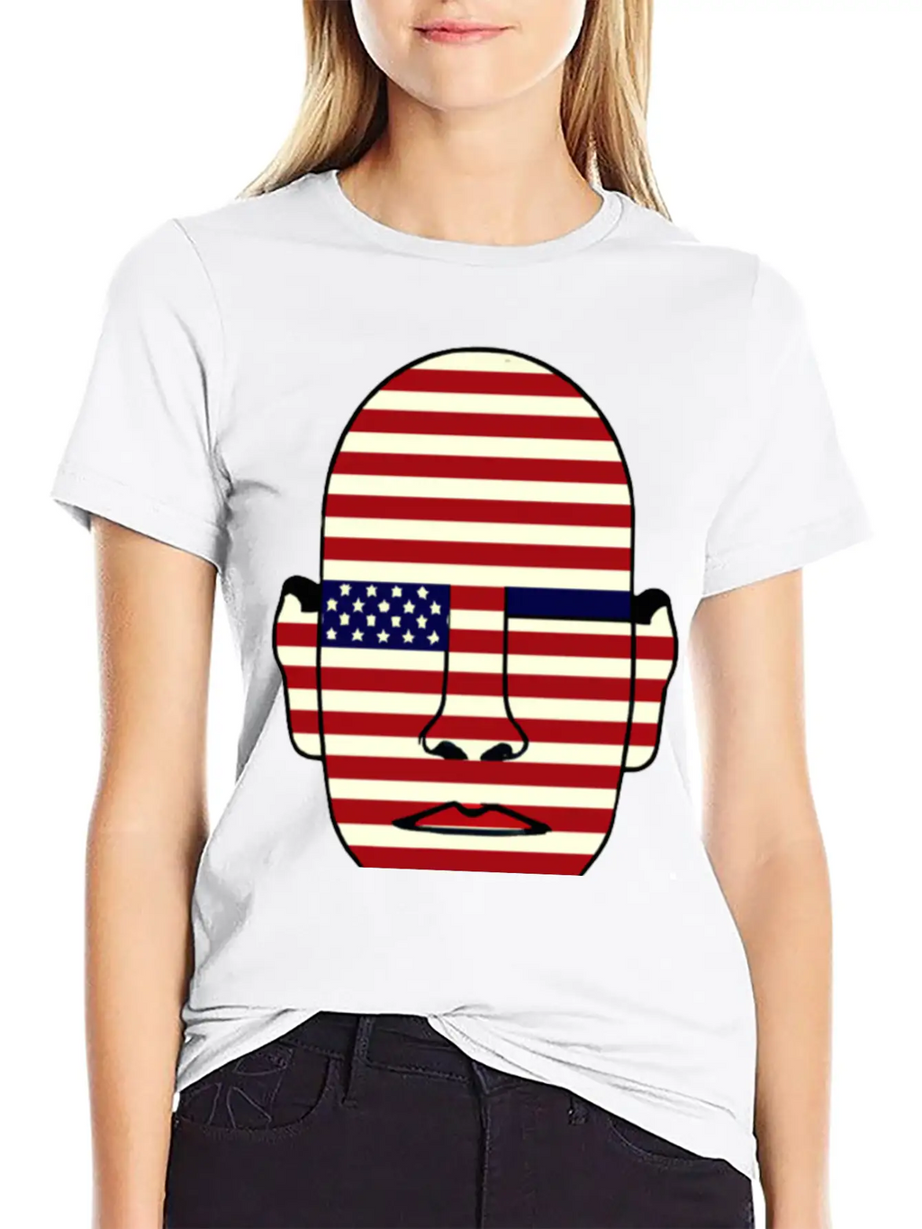 American Flag Face Basic Graphic T-Shirt – Daily Comfort In Soft Cotton