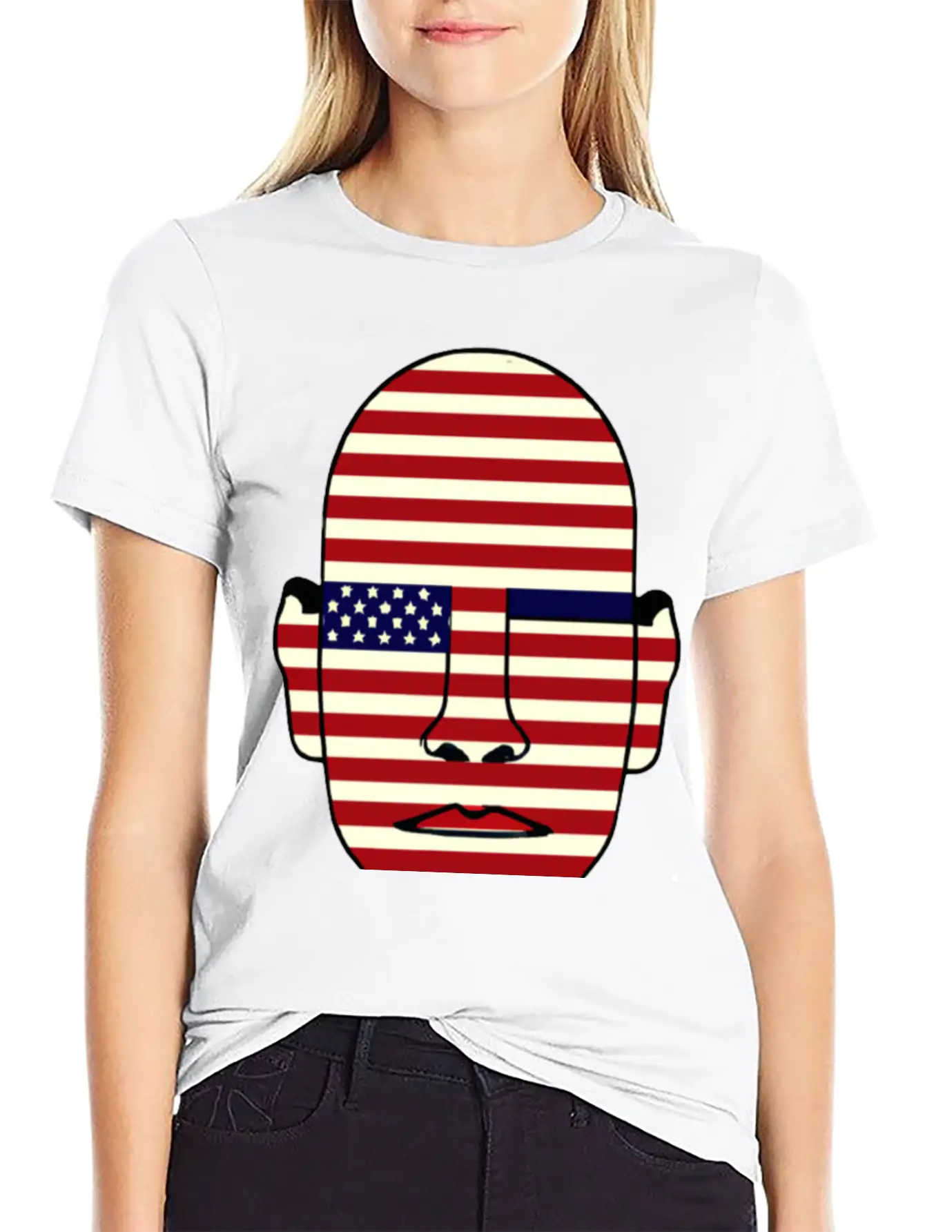 American Flag Face Basic Graphic T-Shirt – Daily Comfort In Soft Cotton