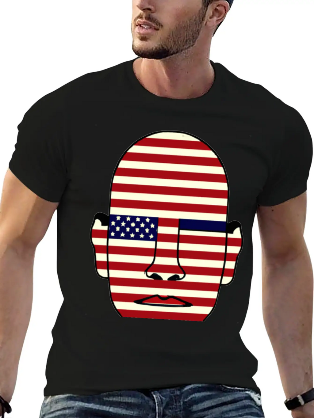 American Flag Face Basic Graphic T-Shirt – Daily Comfort In Soft Cotton