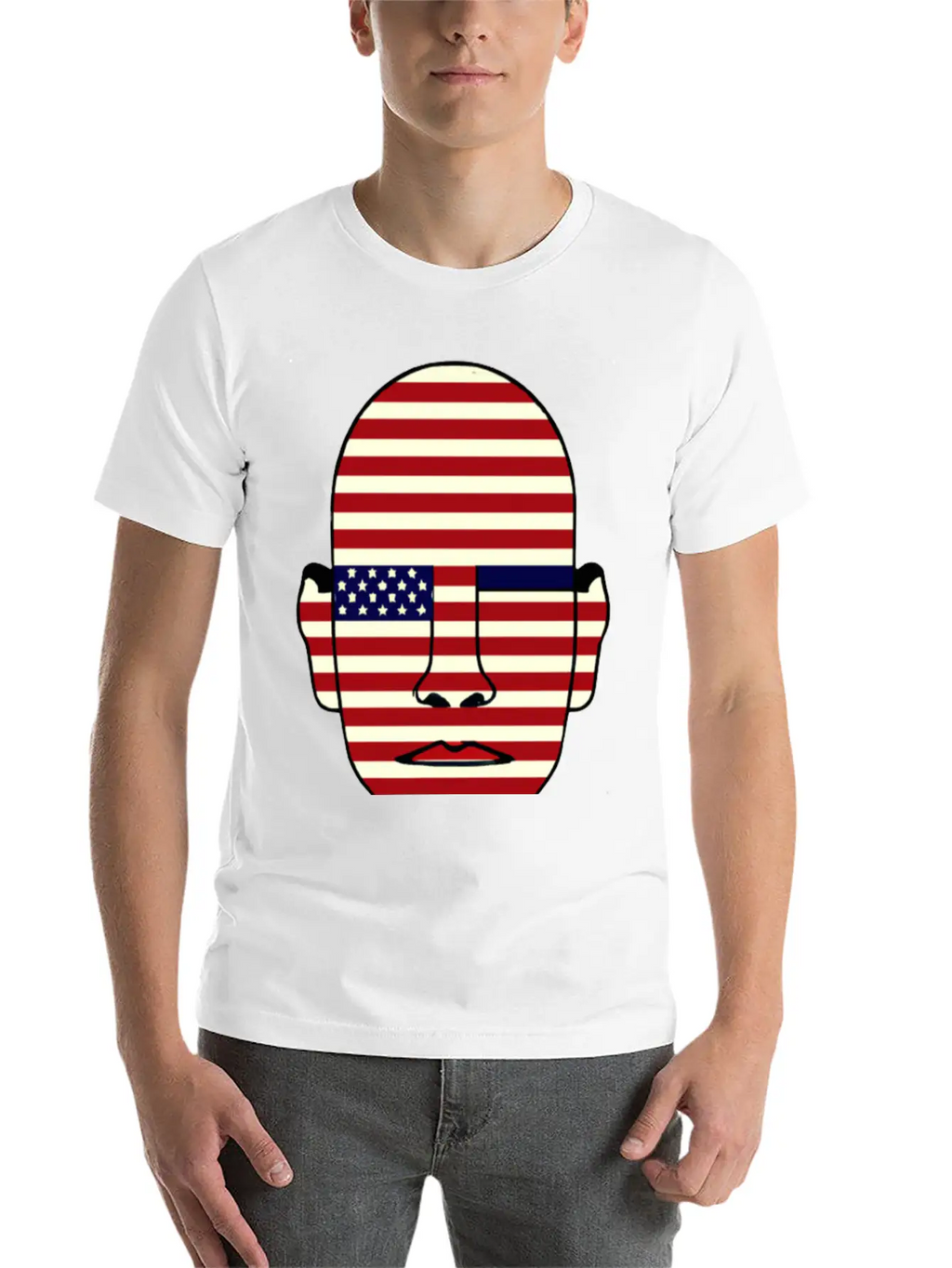 American Flag Face Basic Graphic T-Shirt – Daily Comfort In Soft Cotton